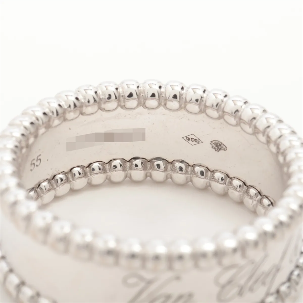 Perlee Signature Ring, 750 (WG), 9.2g, Size 55, JP296449. Some wear and — view 4