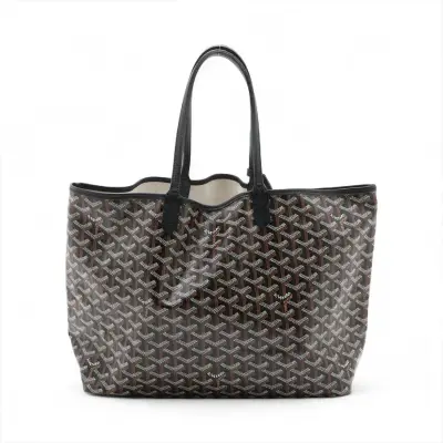 Saint-Louis PM PVC x Leather Tote Bag Brown x Black
