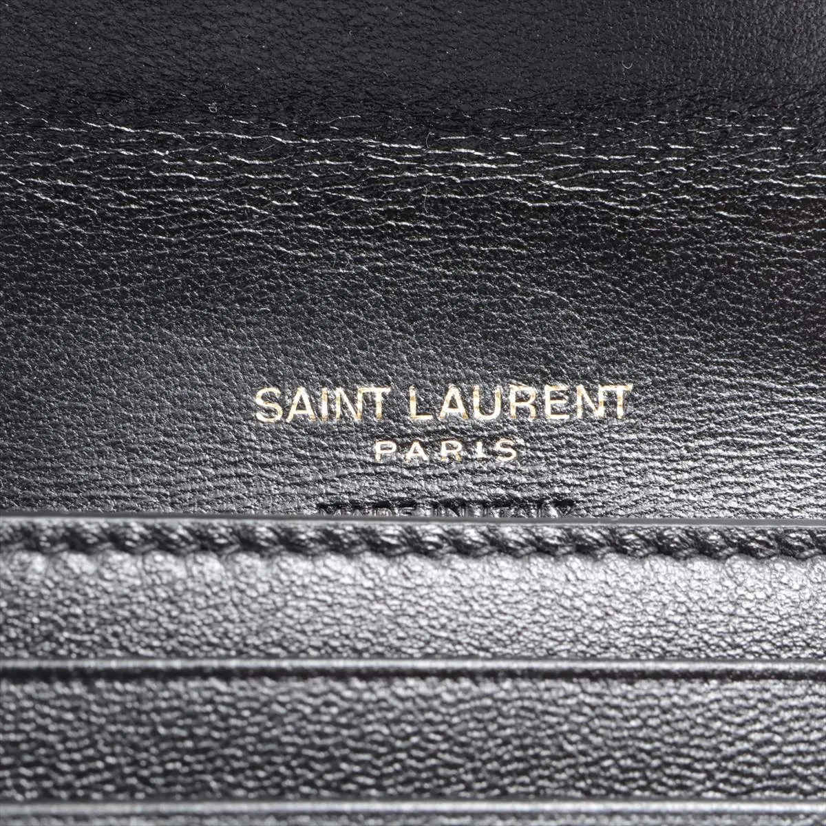 Monogram Cassandra YSL Logo GNC692061 Leather Compact Wallet Black — view 9