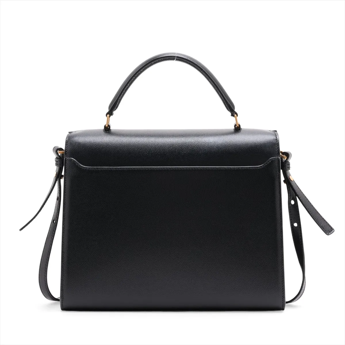 Cassandra Leather 2-Way Handbag, Black, ¥578,000 — view 2