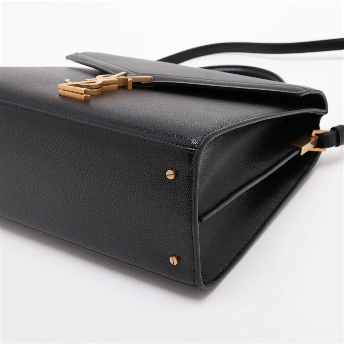 Cassandra Leather 2-Way Handbag, Black, ¥578,000 — view 3
