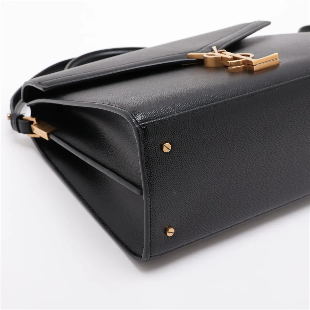 Cassandra Leather 2-Way Handbag, Black, ¥578,000 — view 4