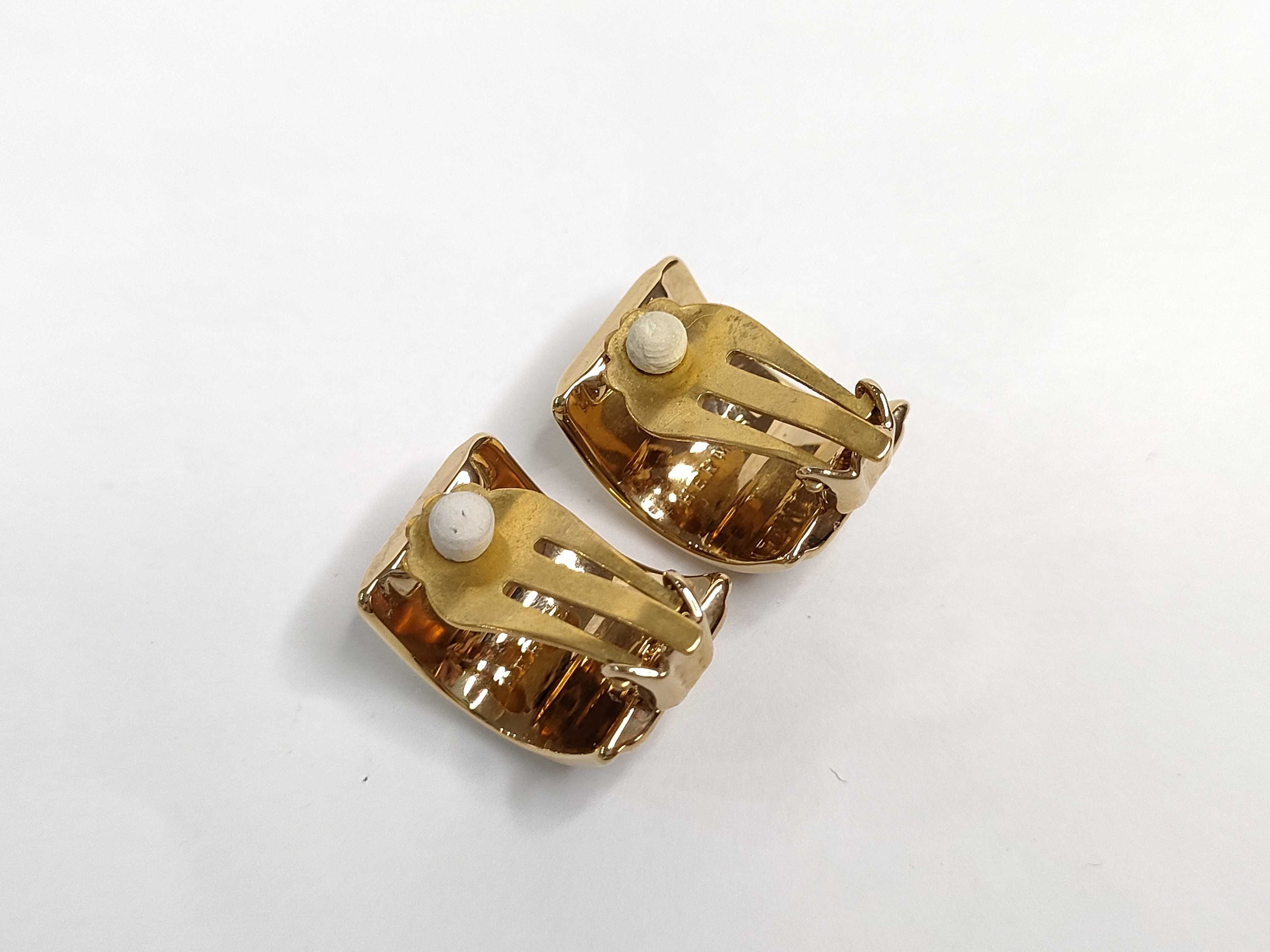 Enamel Earrings (Pair) GP Gold Scratched Earrings — view 2