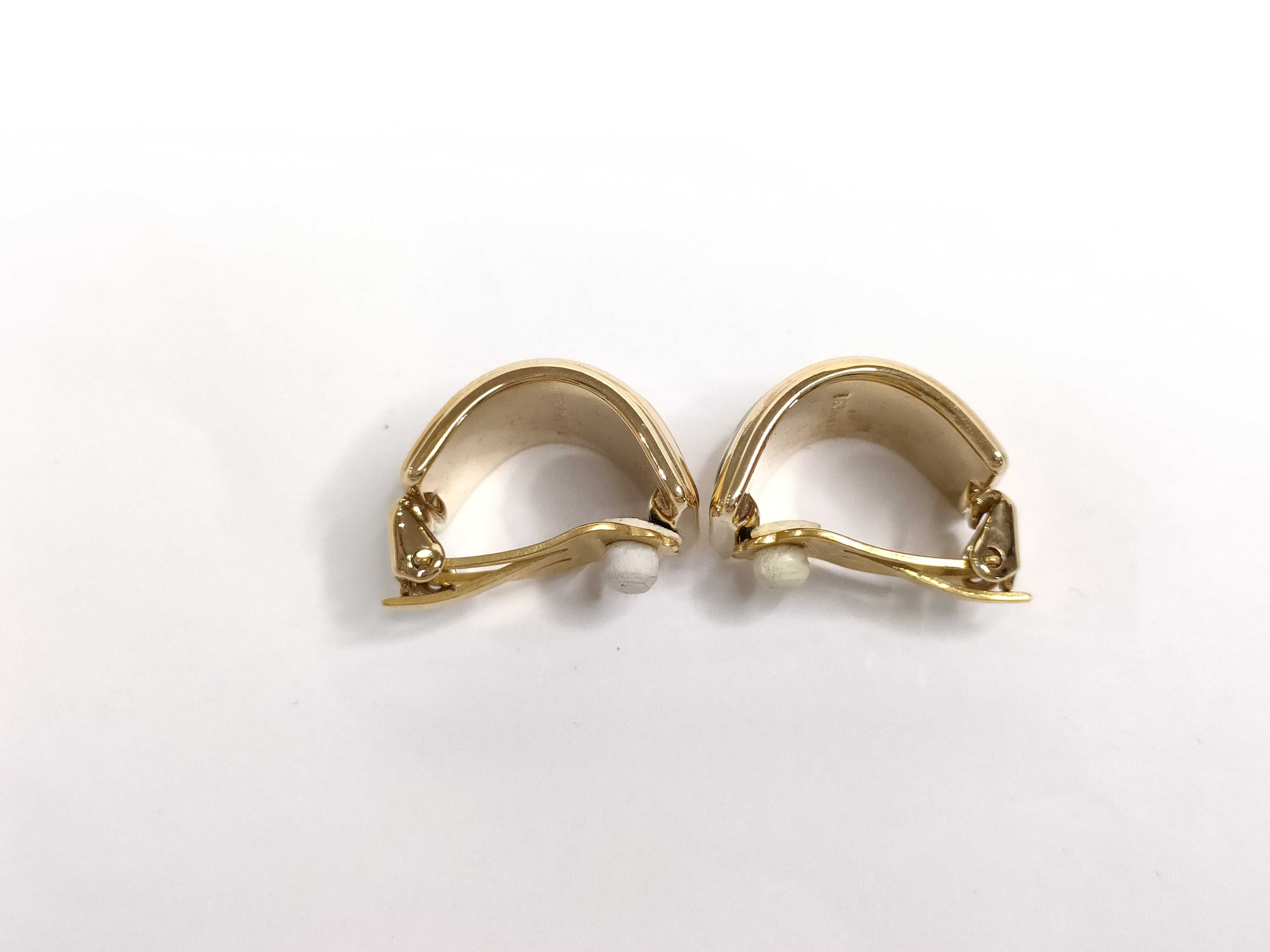 Enamel Earrings (Pair) GP Gold Scratched Earrings — view 3