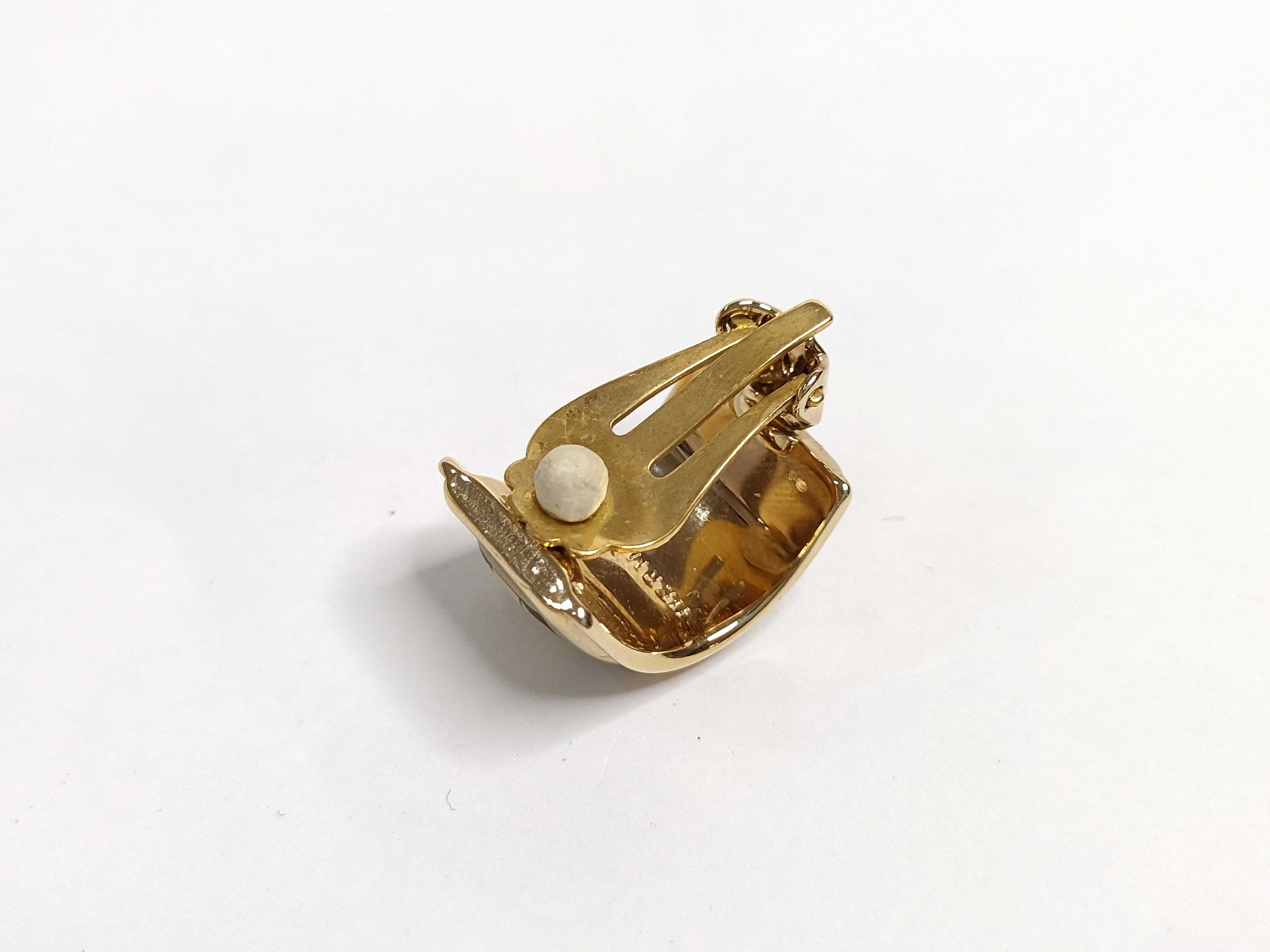 Enamel Earrings (Pair) GP Gold Scratched Earrings — view 5