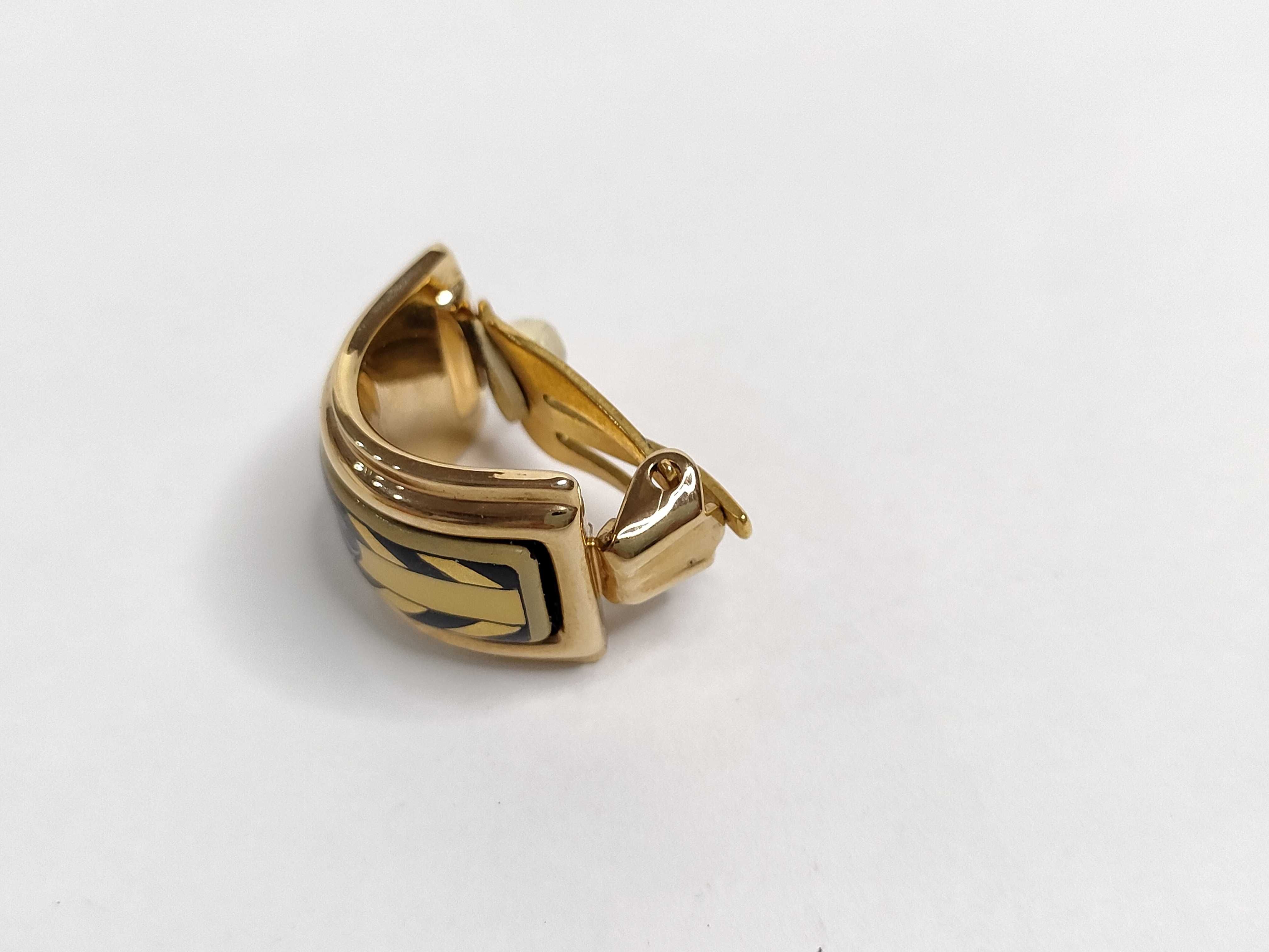 Enamel Earrings (Pair) GP Gold Scratched Earrings — view 7