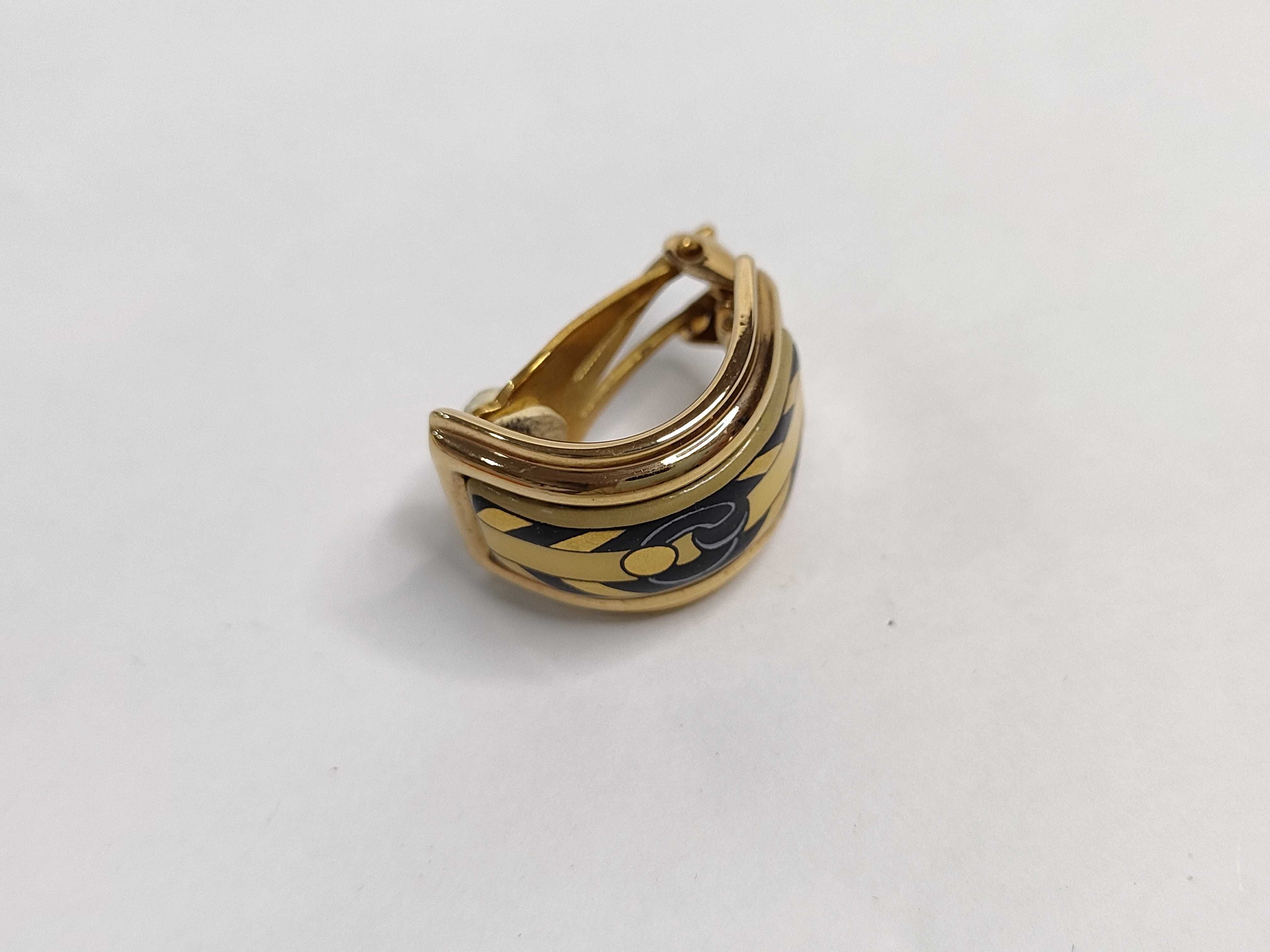 Enamel Earrings (Pair) GP Gold Scratched Earrings — view 8