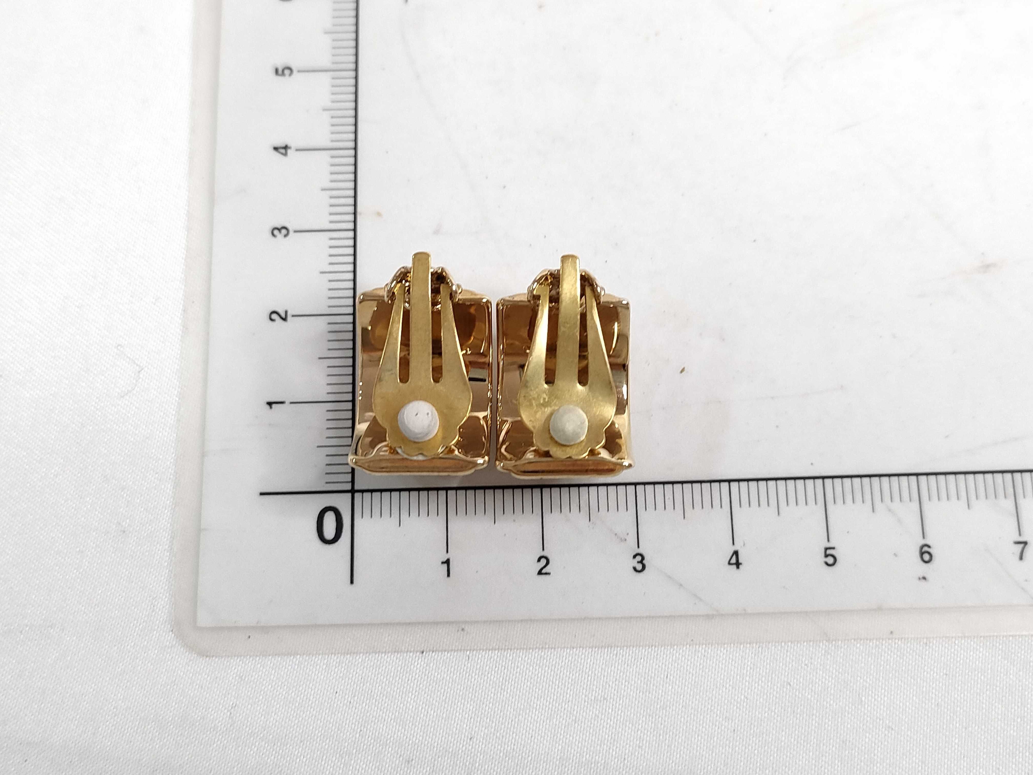 Enamel Earrings (Pair) GP Gold Scratched Earrings — view 9