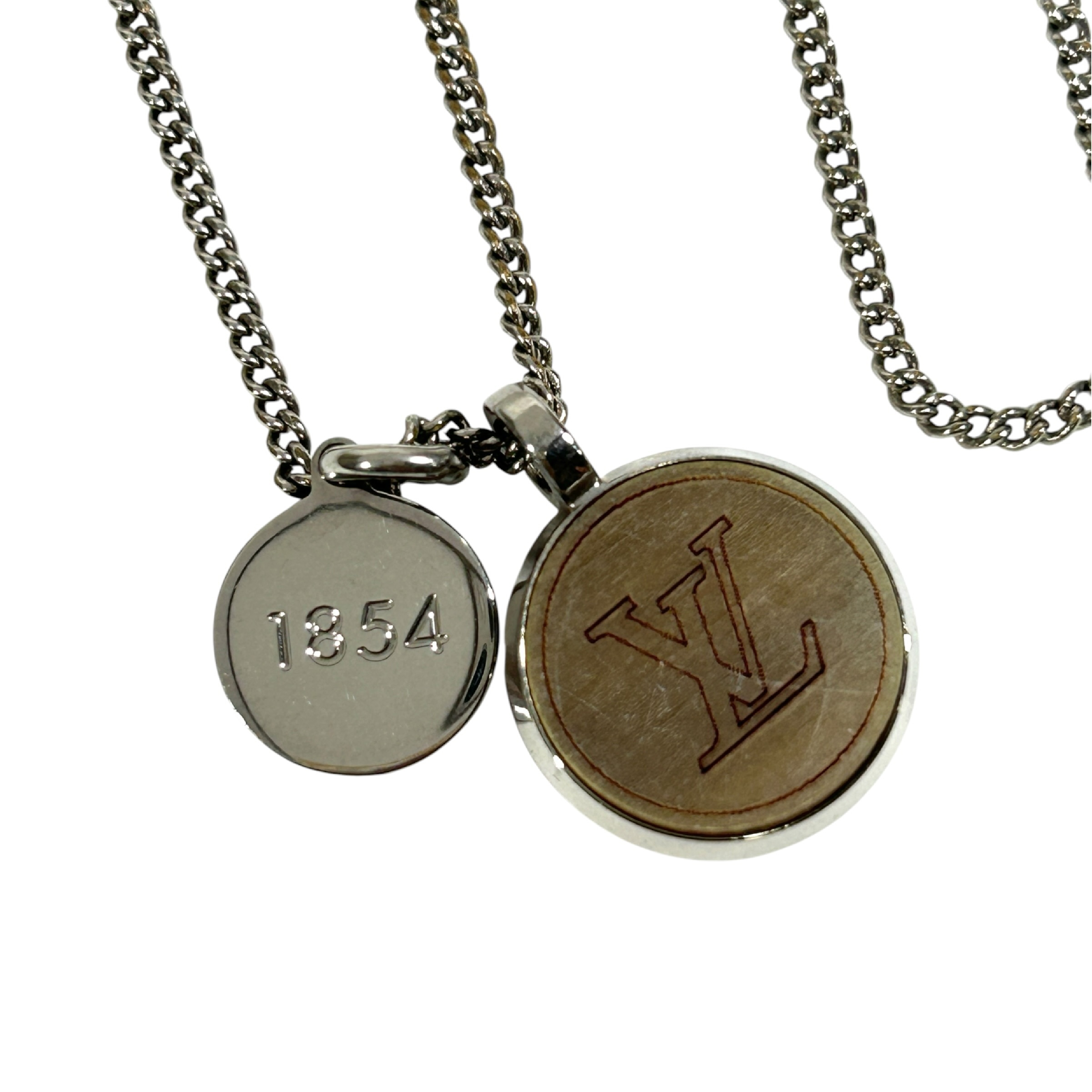 Necklace LV Horn LV Logo 1854 Circle M00044 Total Length 57cm Silver-tone Metal RM0136 Necklace — view 3