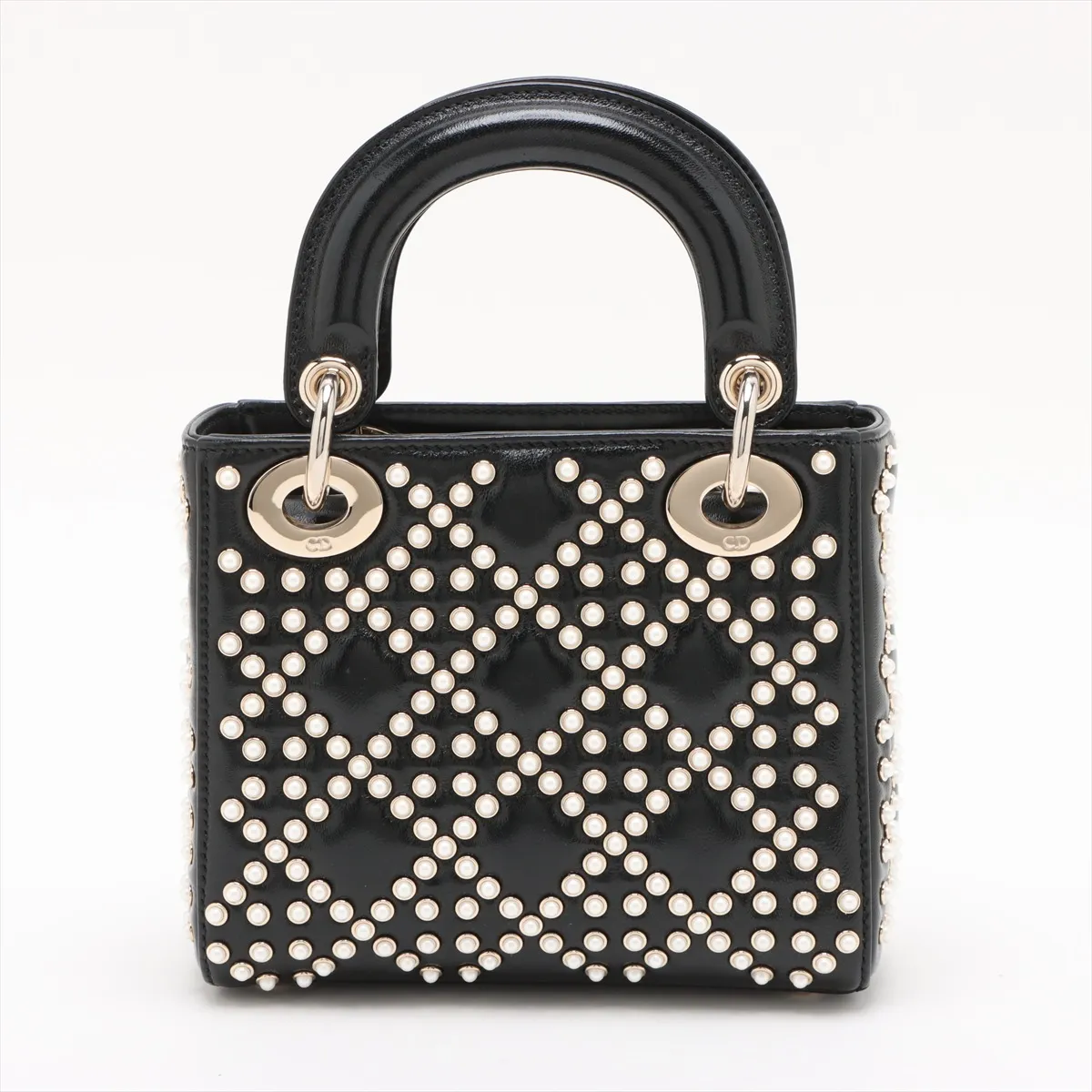 Cannage Lady Dior Mini Leather 2WAY Handbag Black — view 2