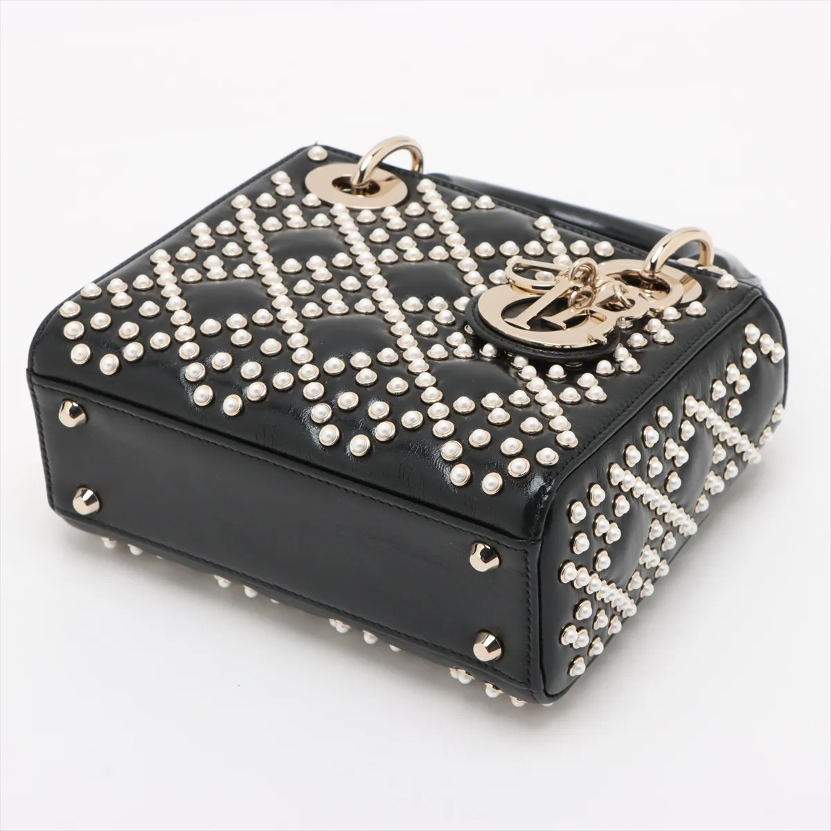Cannage Lady Dior Mini Leather 2WAY Handbag Black — view 3