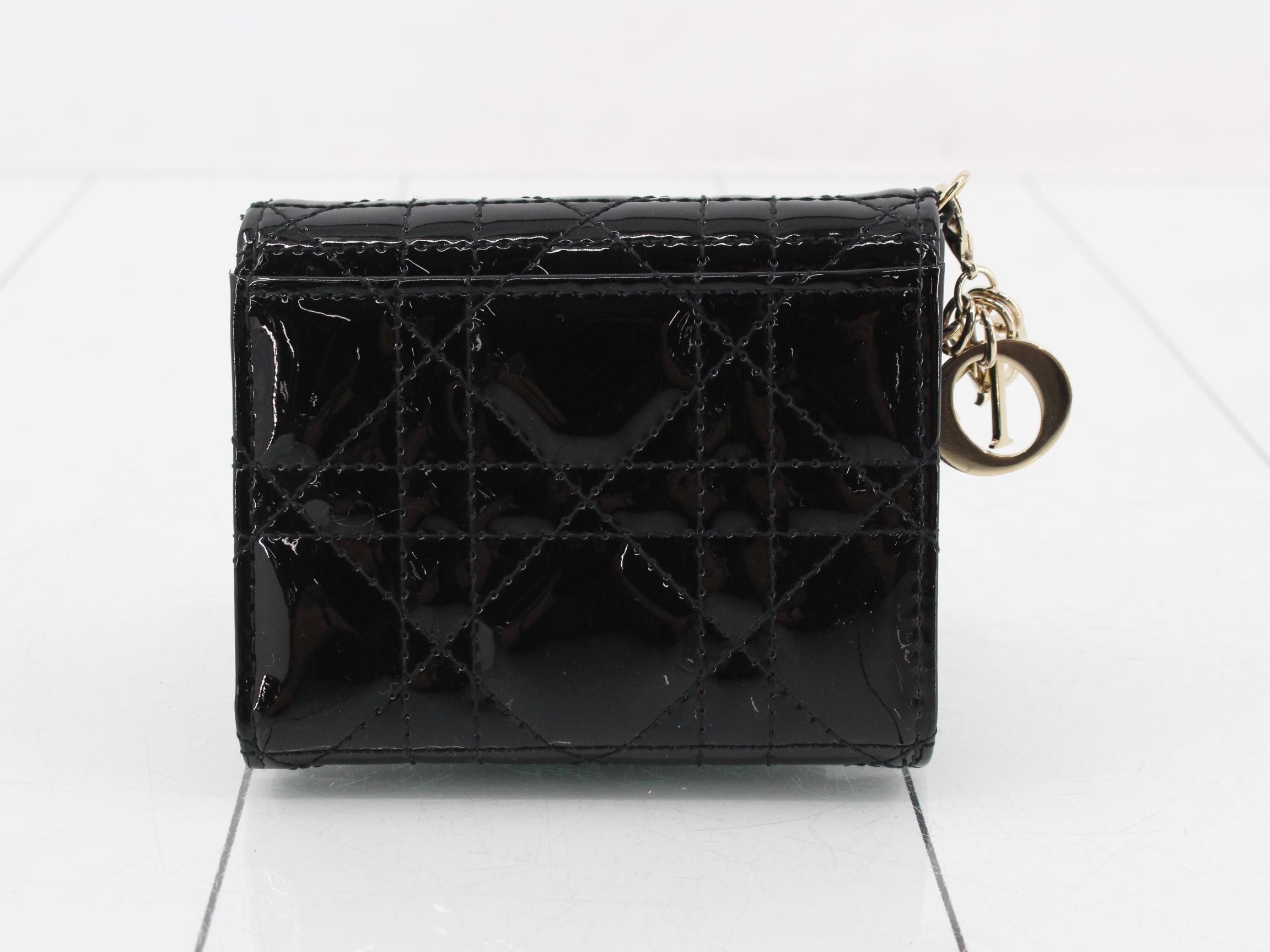 Lady Dior Compact Wallet, Black — view 2