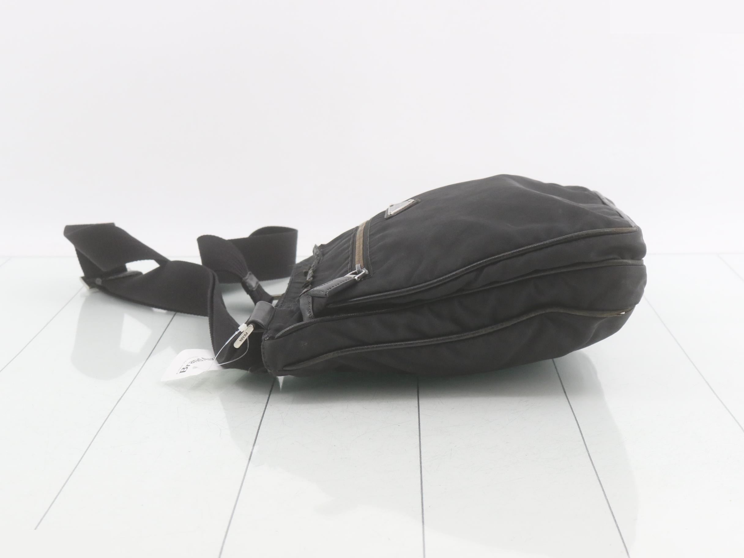 Nylon shoulder bag, black — view 4