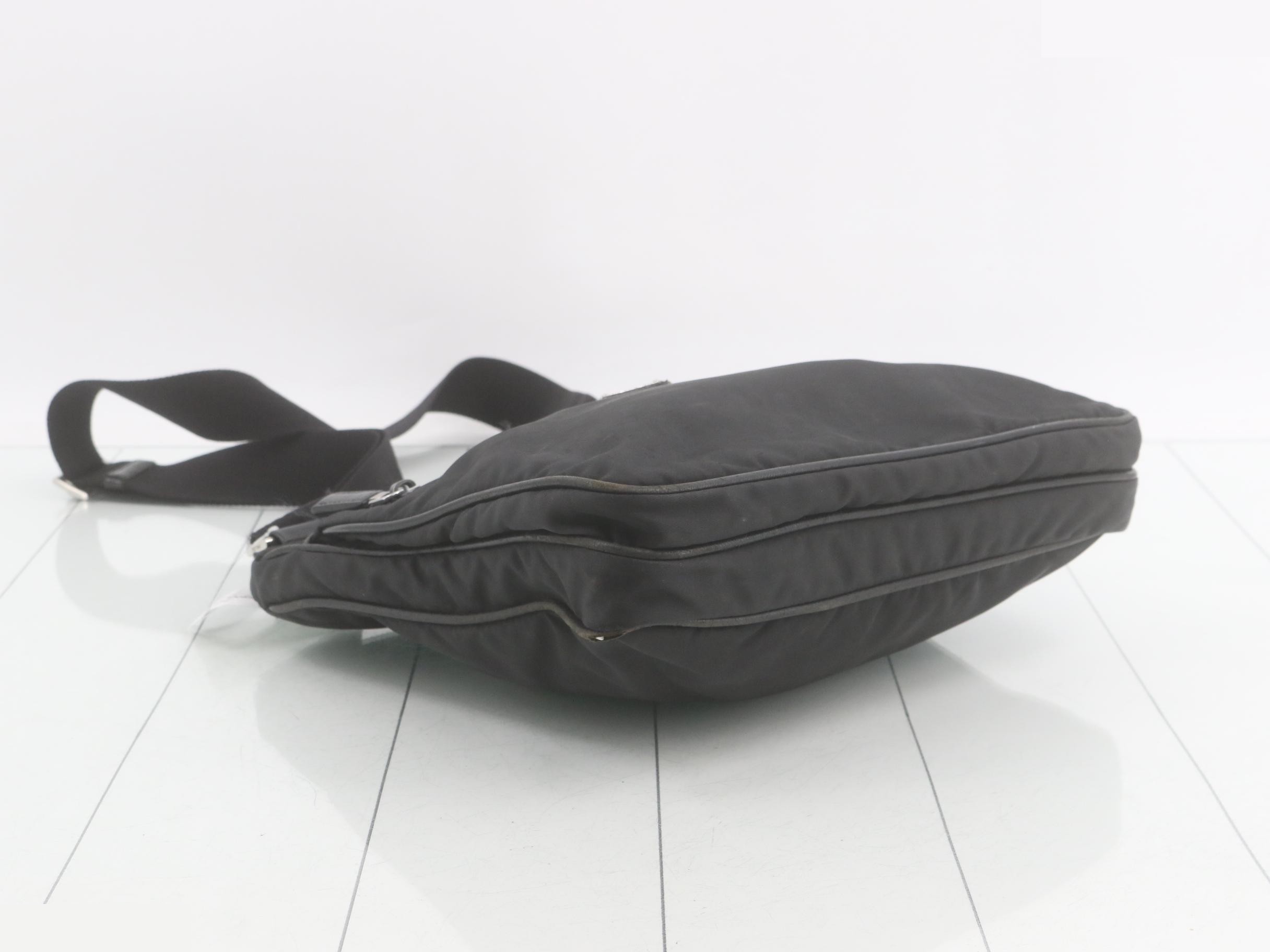 Nylon shoulder bag, black — view 5
