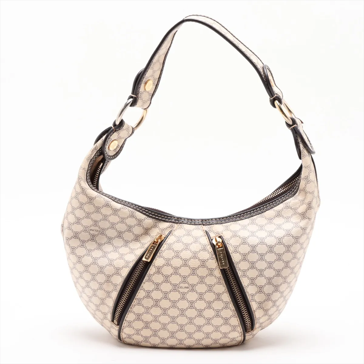 Macadam PVC x Leather Shoulder Bag, Beige