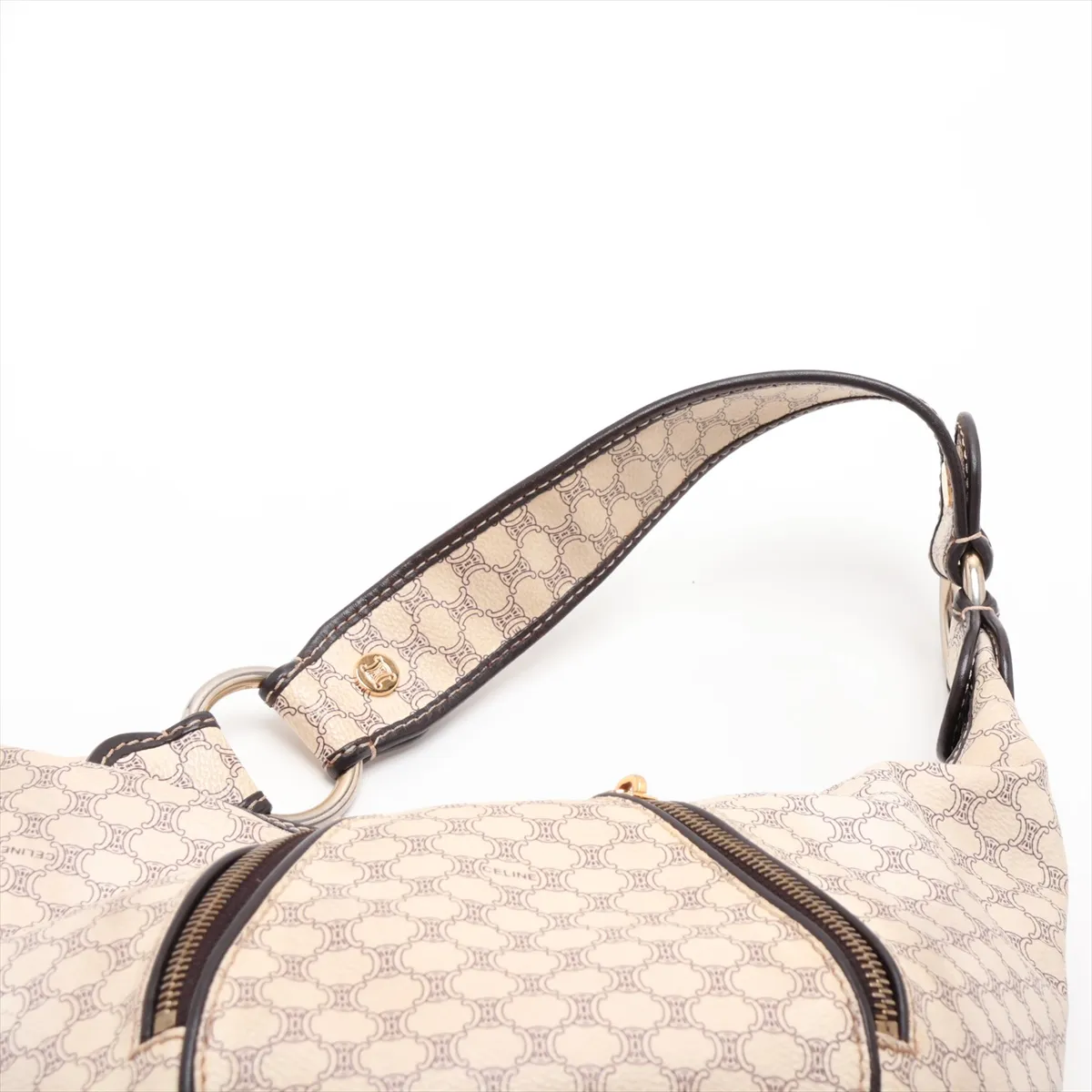 Macadam PVC x Leather Shoulder Bag, Beige — view 6