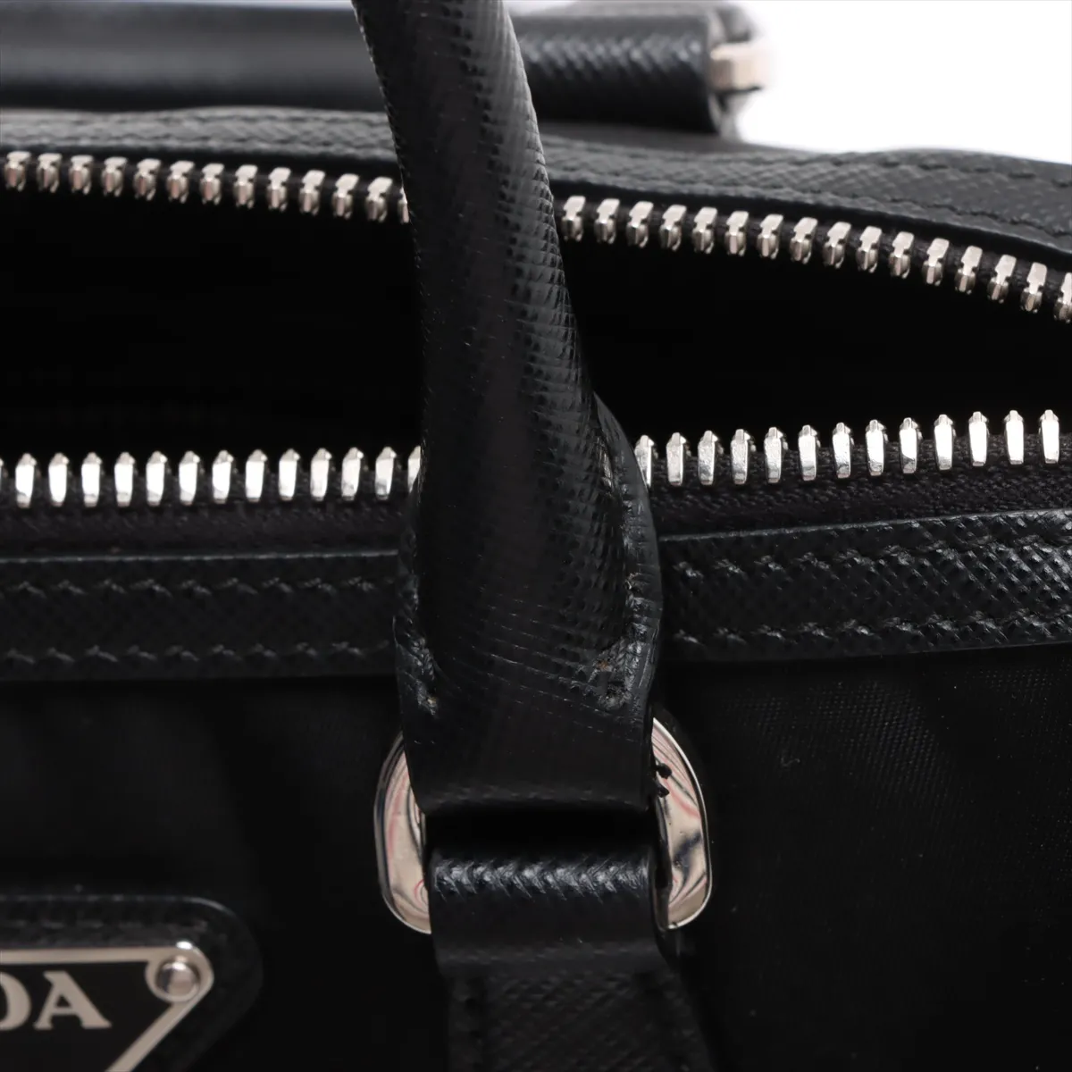 Tessuto Nylon x Leather Handbag Black — view 11