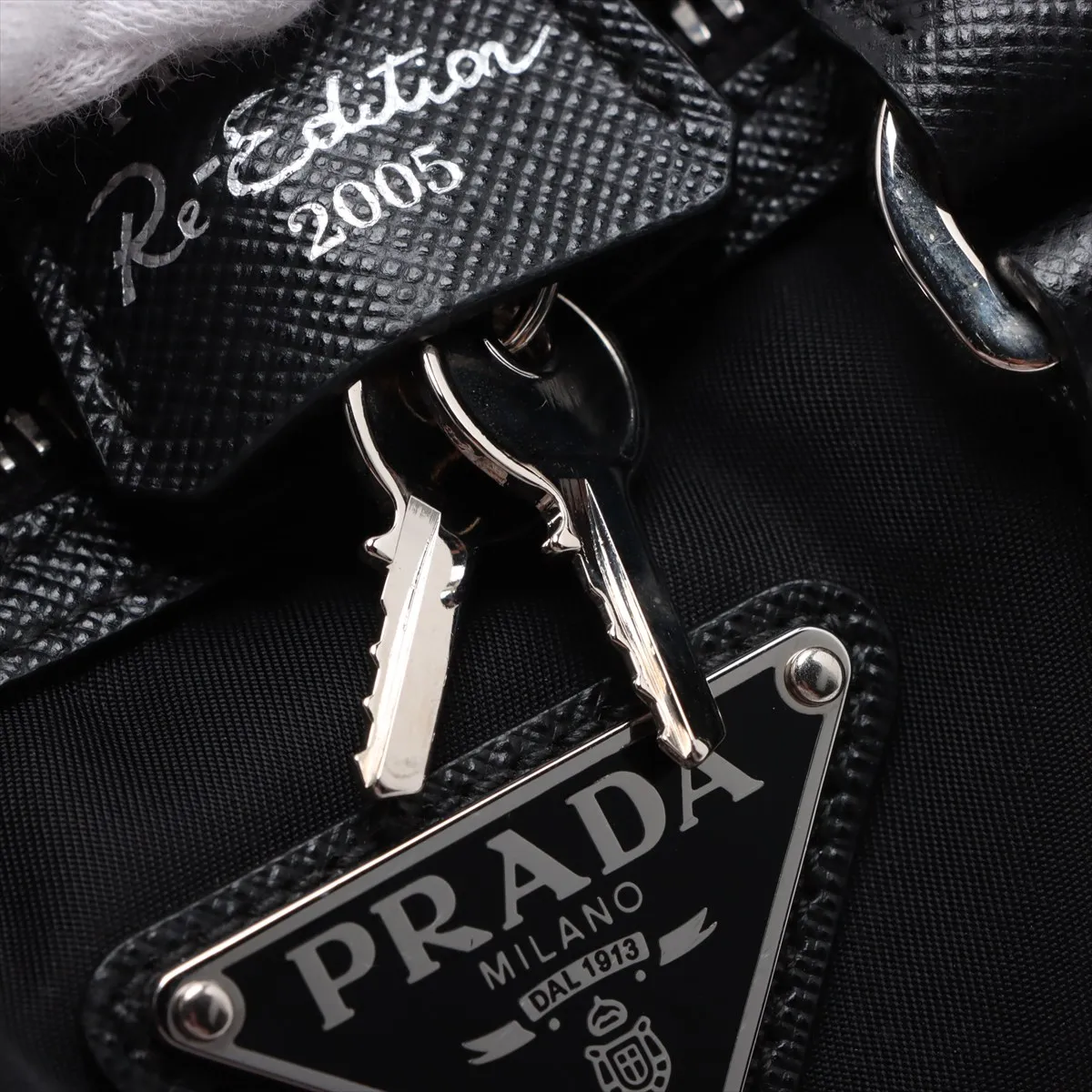 Tessuto Nylon x Leather Handbag Black — view 13