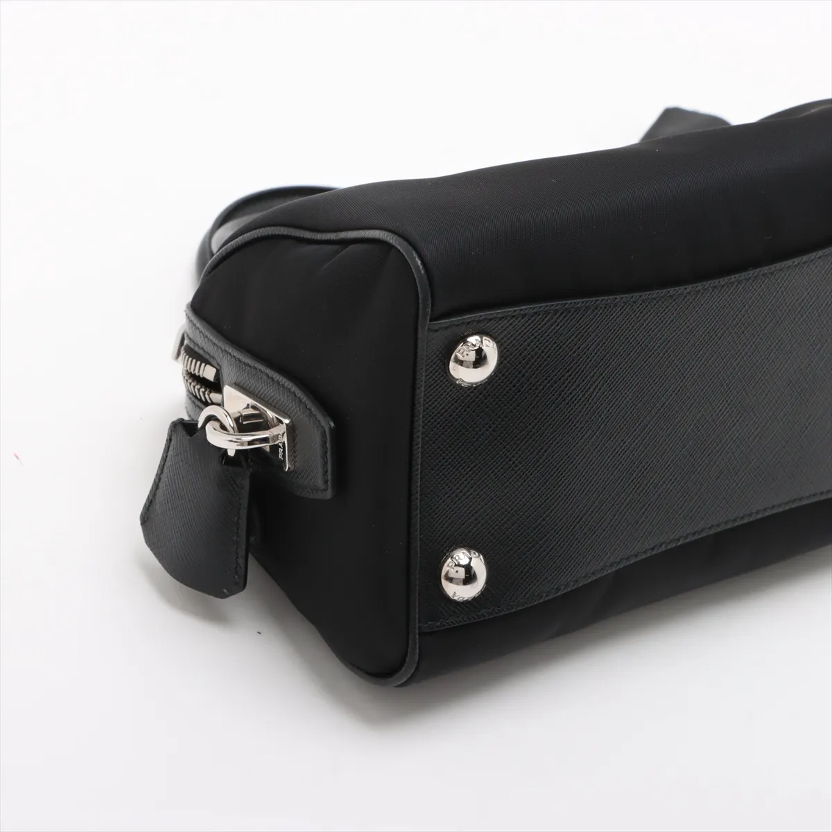 Tessuto Nylon x Leather Handbag Black — view 4