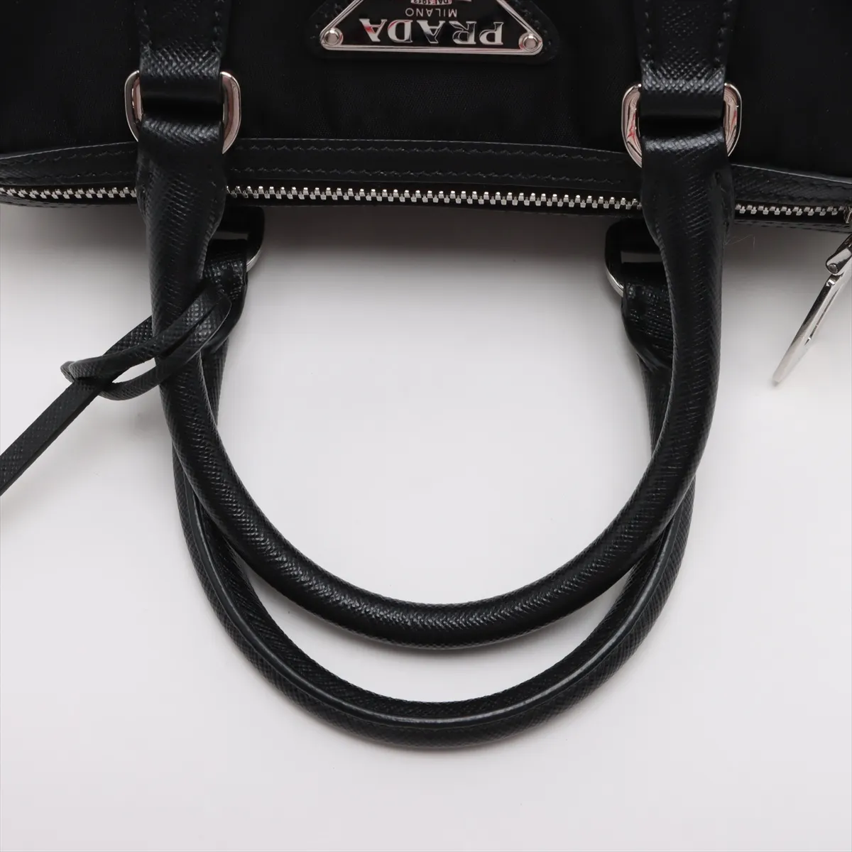 Tessuto Nylon x Leather Handbag Black — view 5