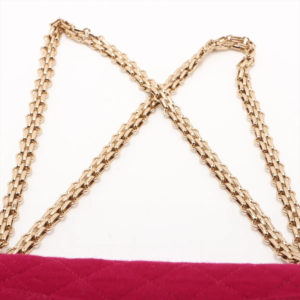 Matelassé 25 Cotton Double Flap Double Chain Bag, Red with Gold Hardware, 6544830, Series 6, A01112 — view 6