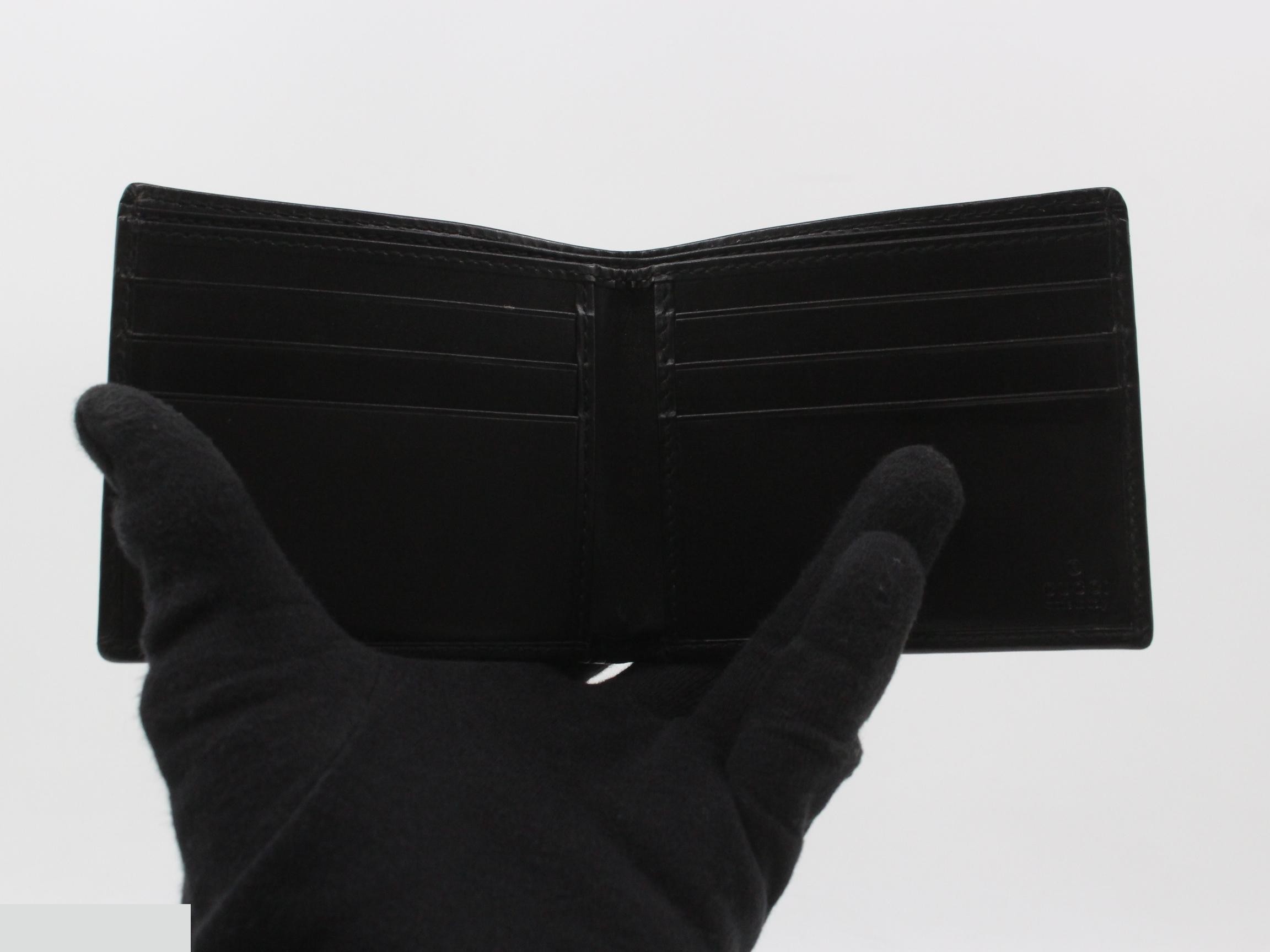 Interlocking G Bi-fold Wallet, Black Leather — view 4