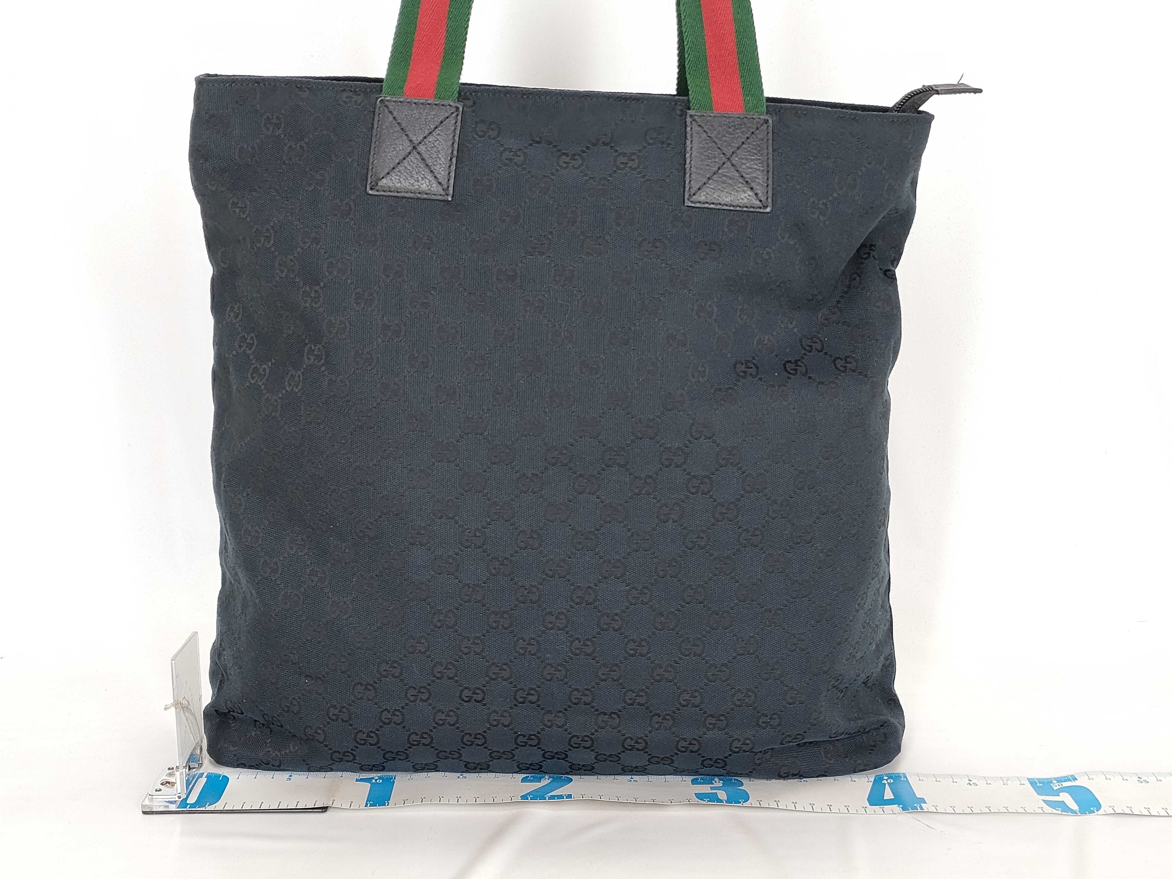 GG Canvas Tote Bag, Sherry Line Canvas Leather GG Pattern Tote Bag — view 2