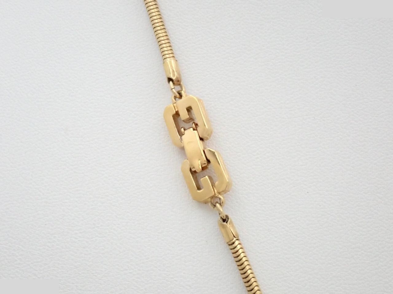 G logo plate necklace, chain approximately 56cm — view 2