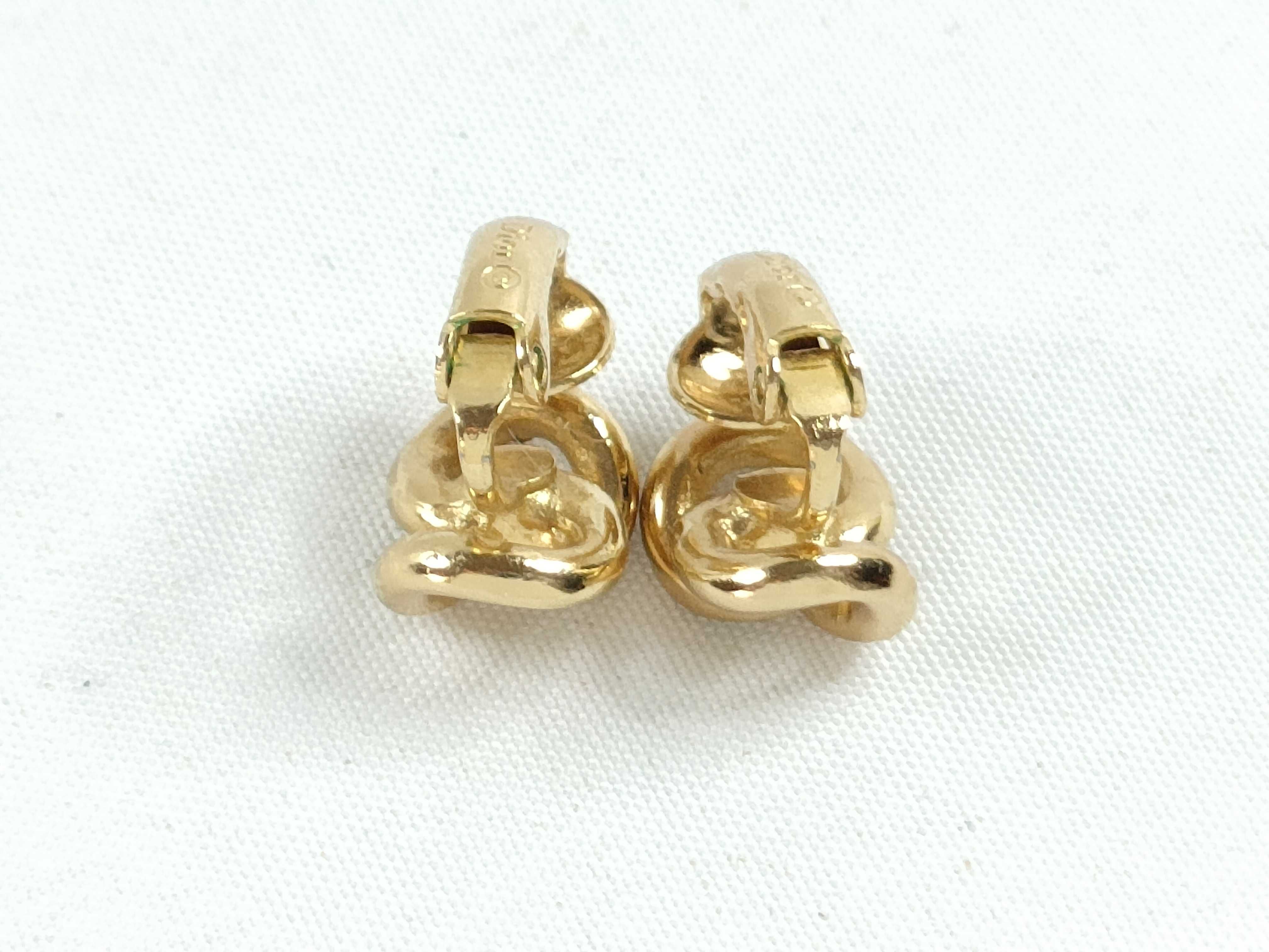 Christian Earrings, Chain Motif, Rhinestone, Gold Earrings — view 7