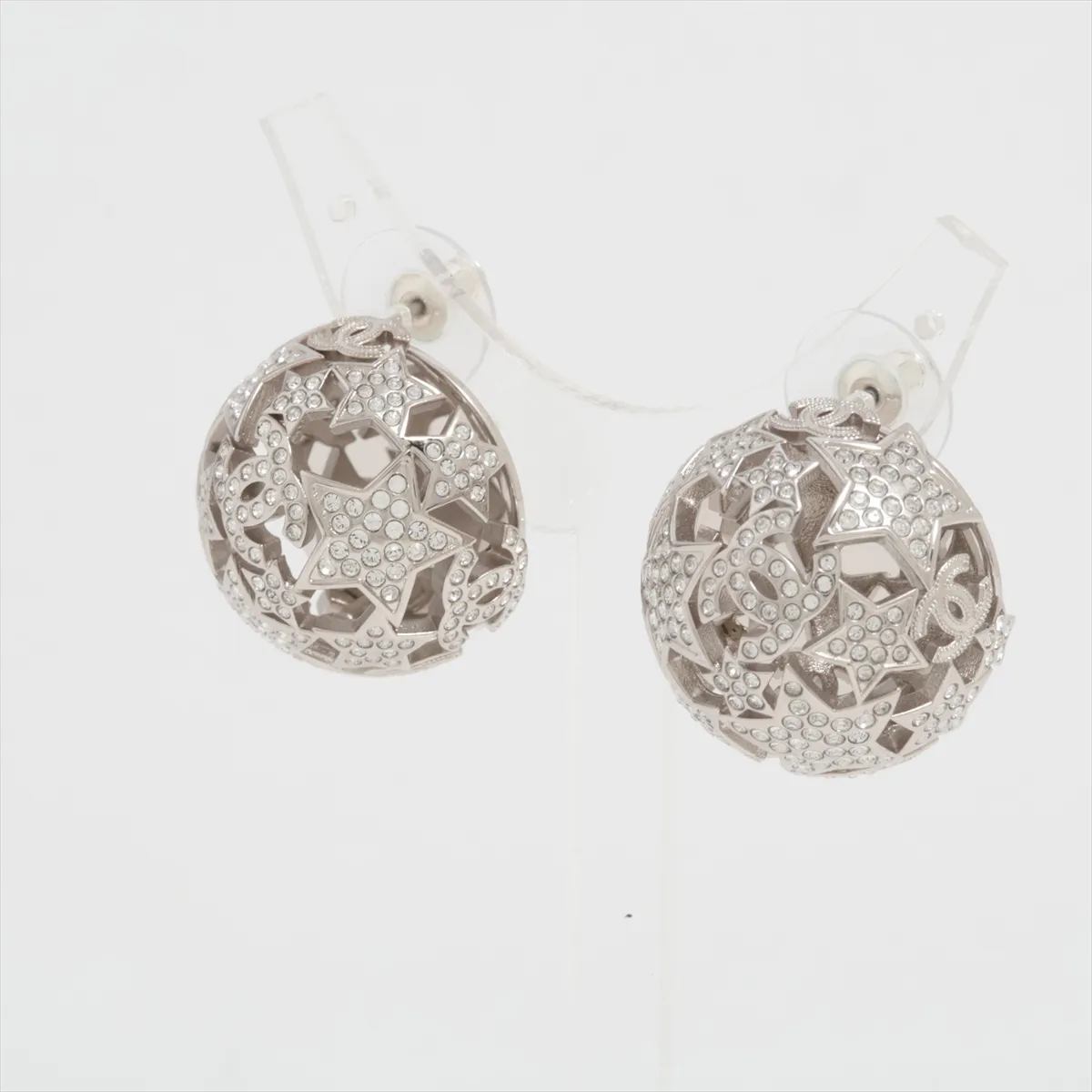 Cocomark Star B25A Earrings (for both ears) Metal x Rhinestone Silver