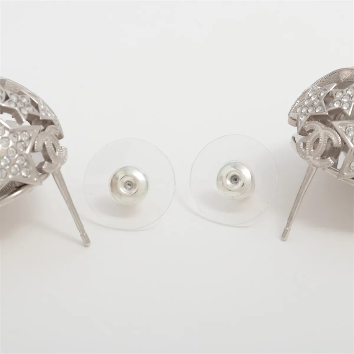 Cocomark Star B25A Earrings (for both ears) Metal x Rhinestone Silver — view 4