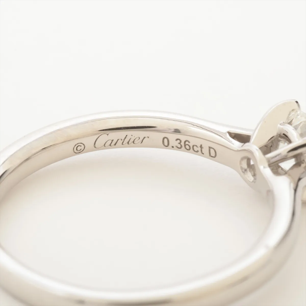 Solitaire 1895 Diamond Ring, Pt950, 3.1g, 0.36 diamonds, 47mm square, 591FPO, — view 3