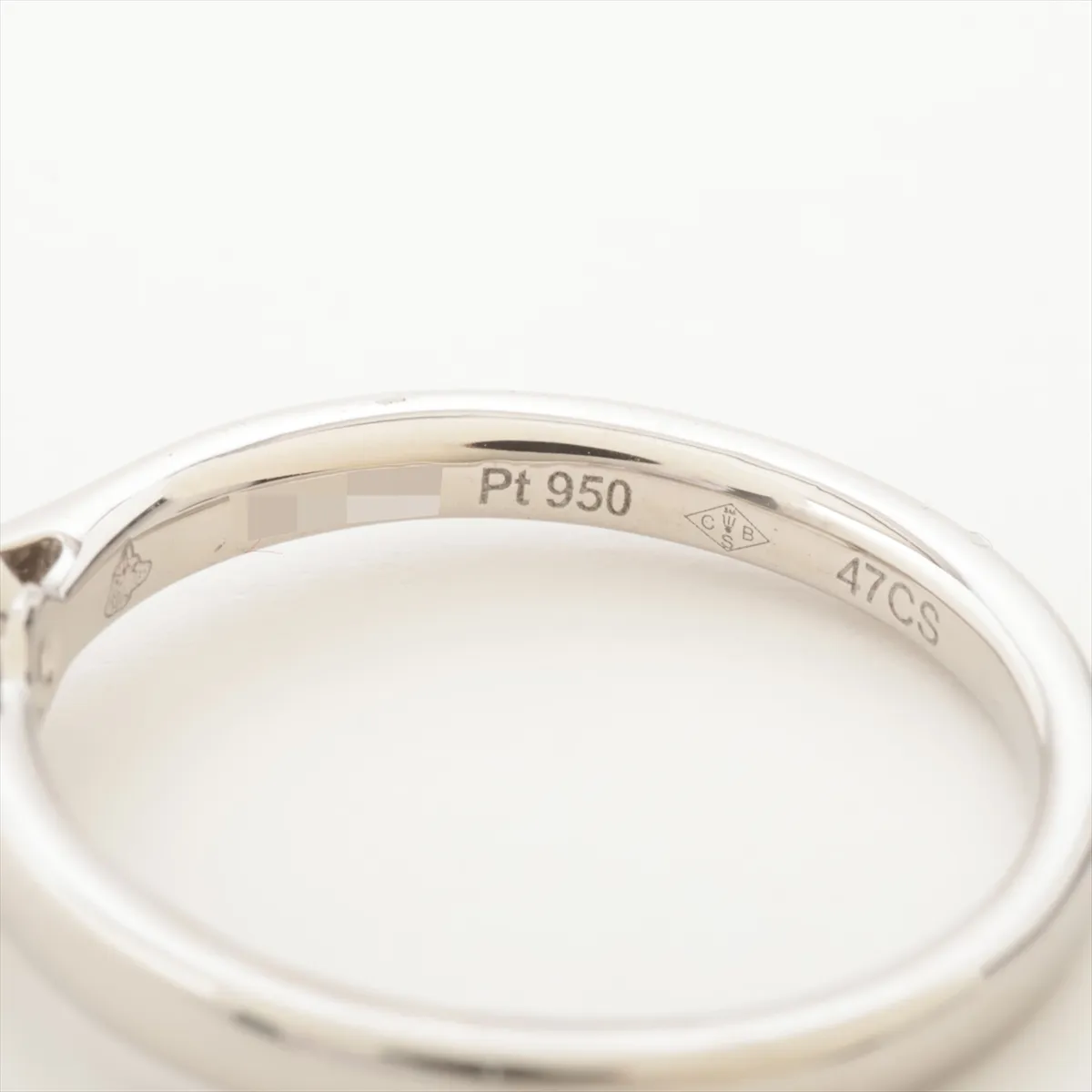 Solitaire 1895 Diamond Ring, Pt950, 3.1g, 0.36 diamonds, 47mm square, 591FPO, — view 4