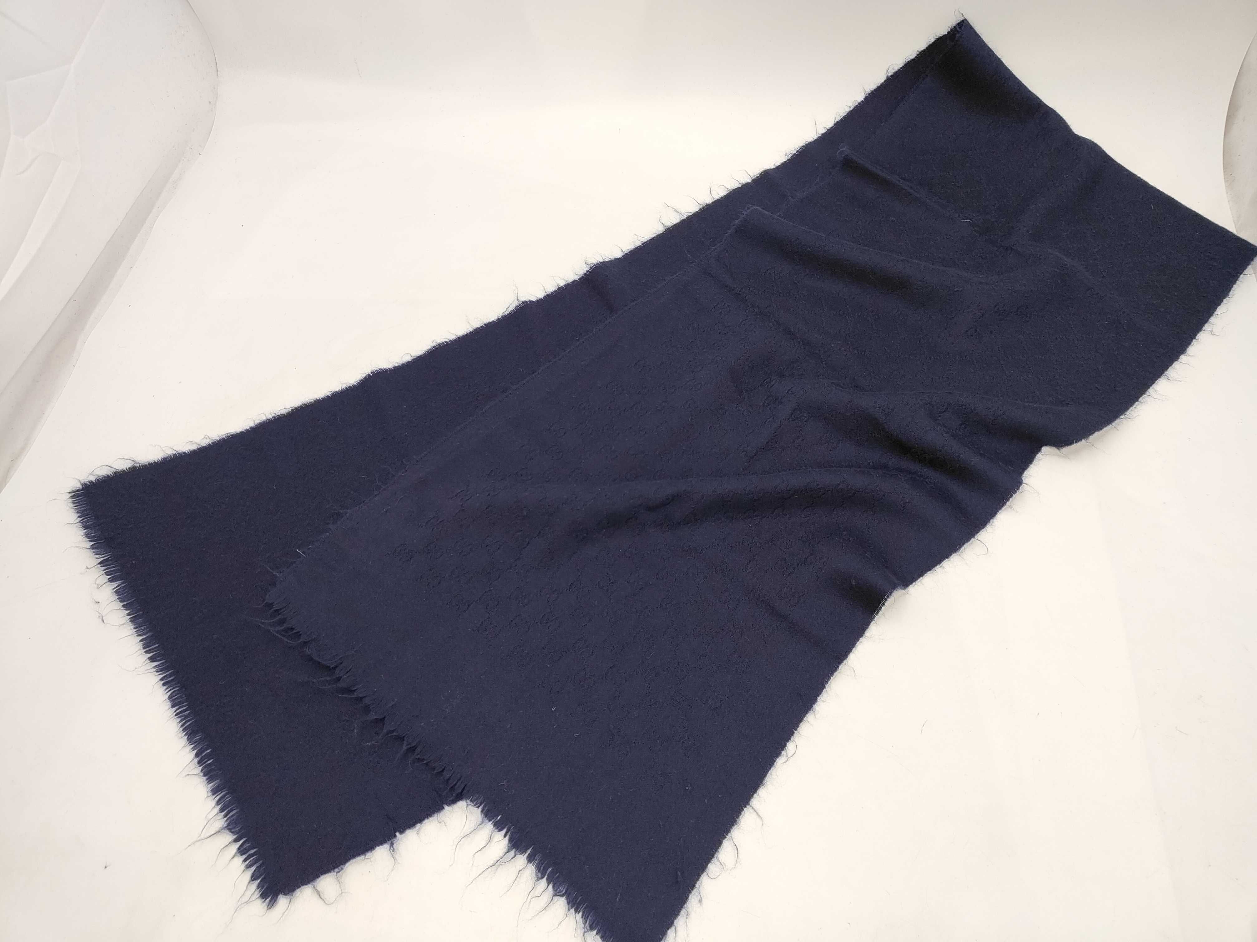 GG pattern cashmere scarf, navy, other accessories — view 2