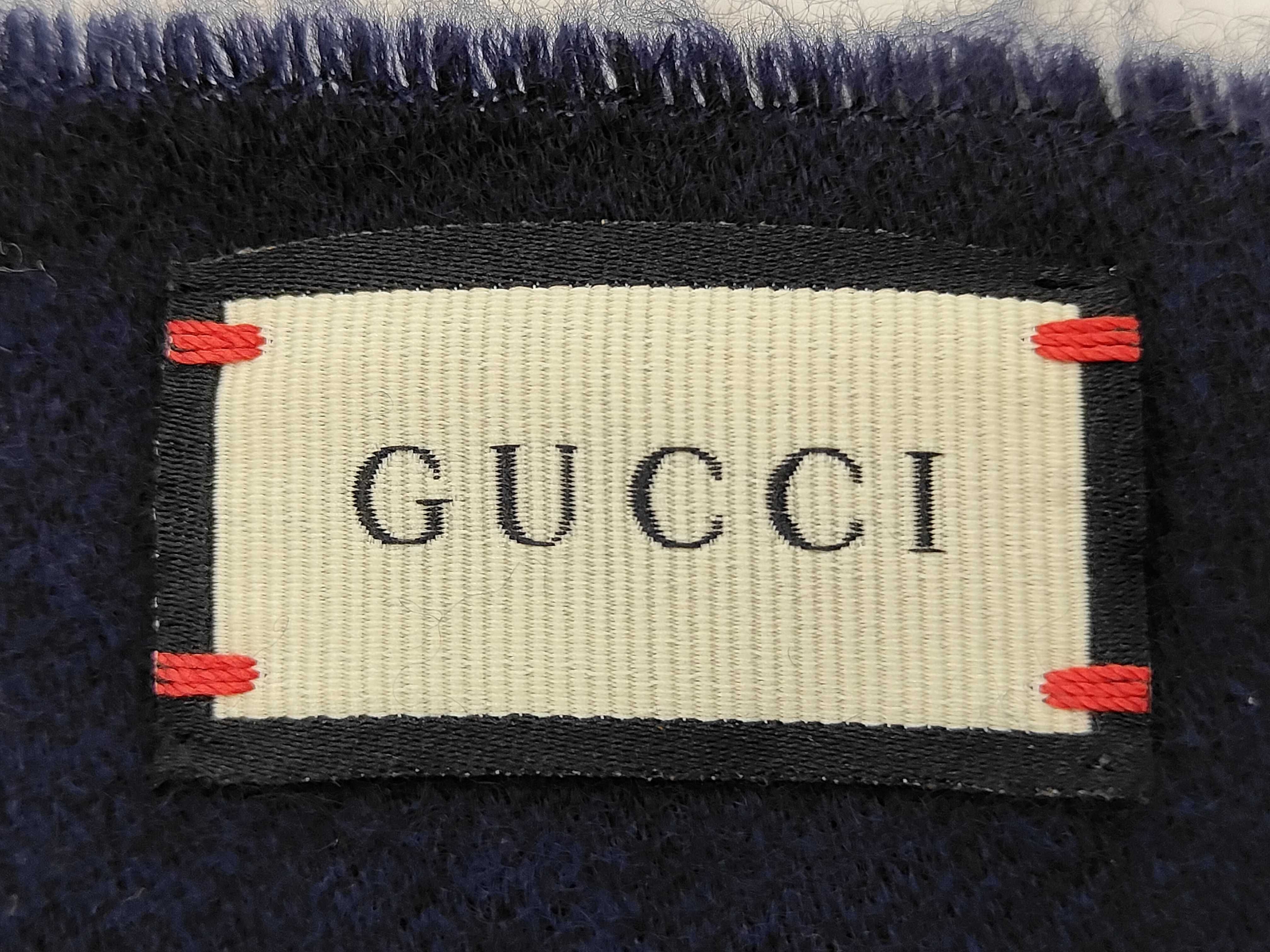 GG pattern cashmere scarf, navy, other accessories — view 4