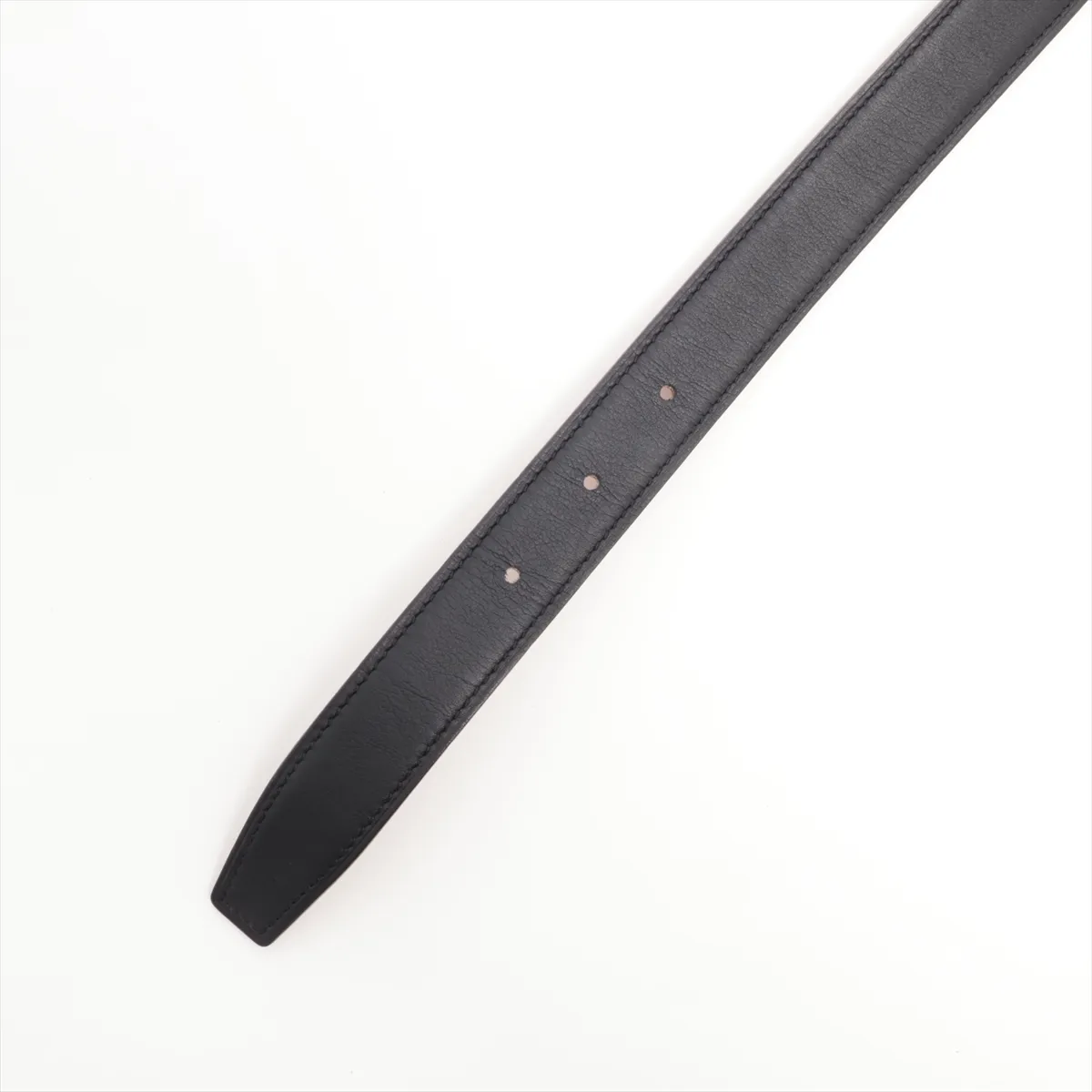 H Belt D:2019 Belt 85 Leather Black x Gold Hole Spread — view 3