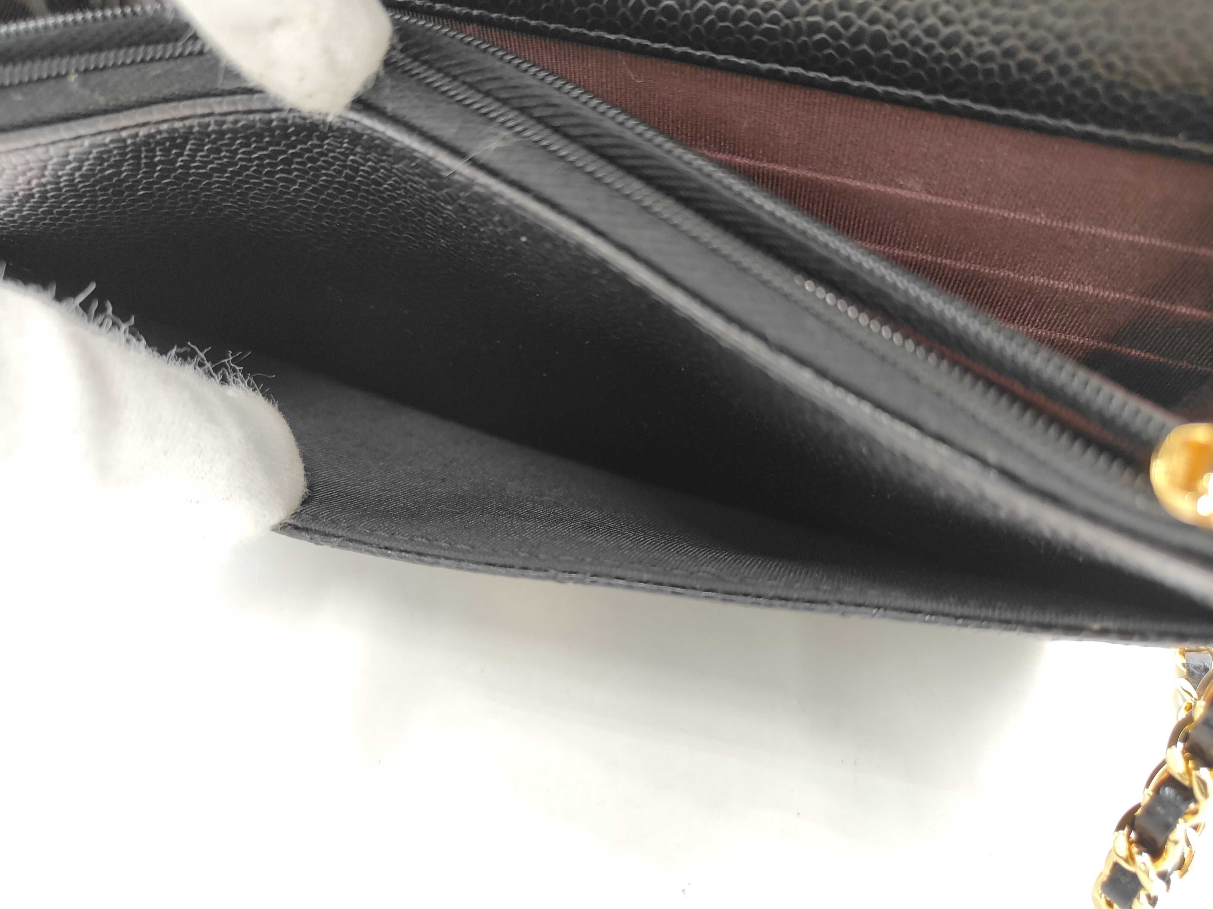 Caviar Skin Chain Wallet Shoulder Bag — view 12