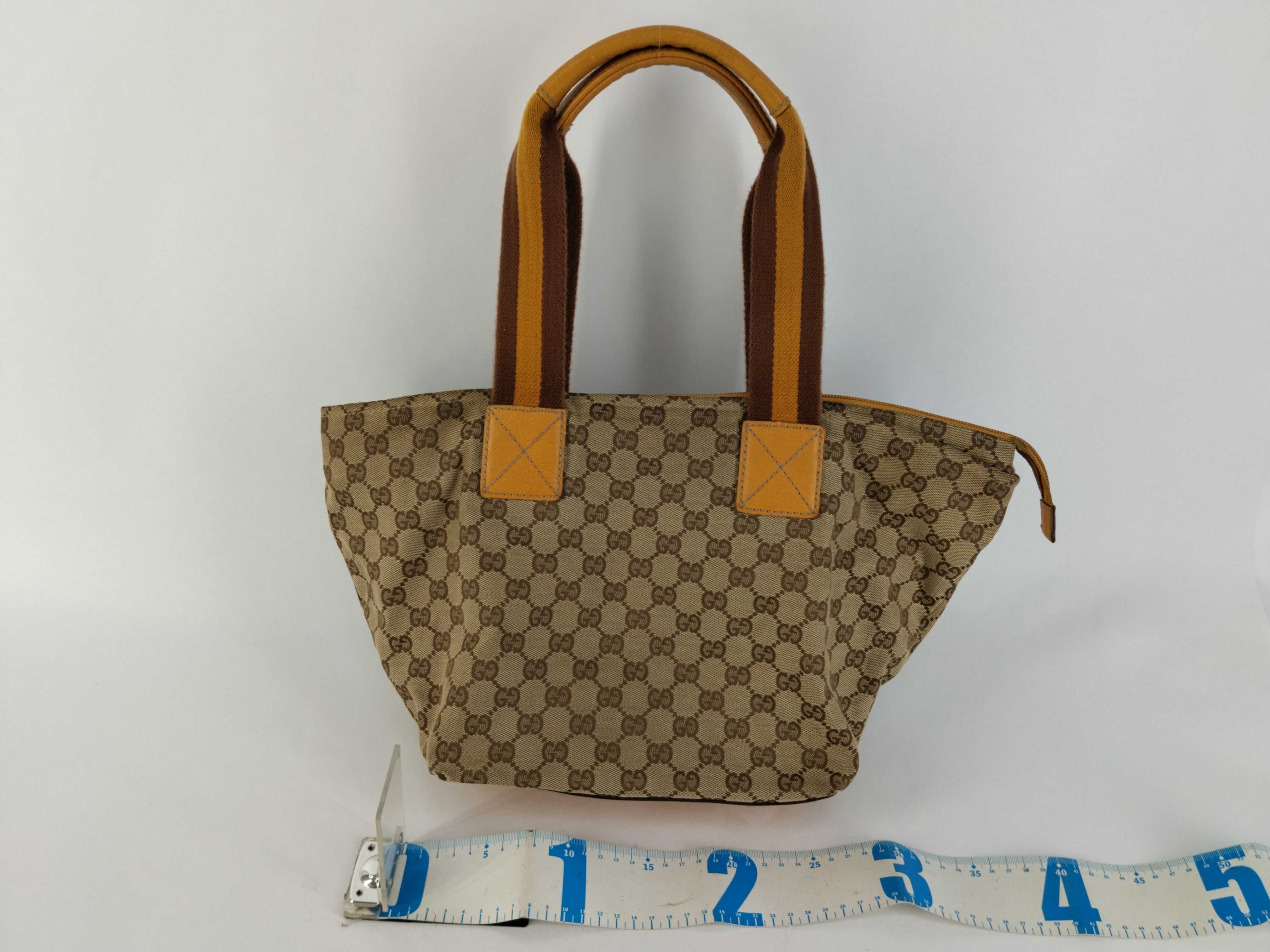 GG Canvas Tote Bag, Leather, Brown (131230) — view 2