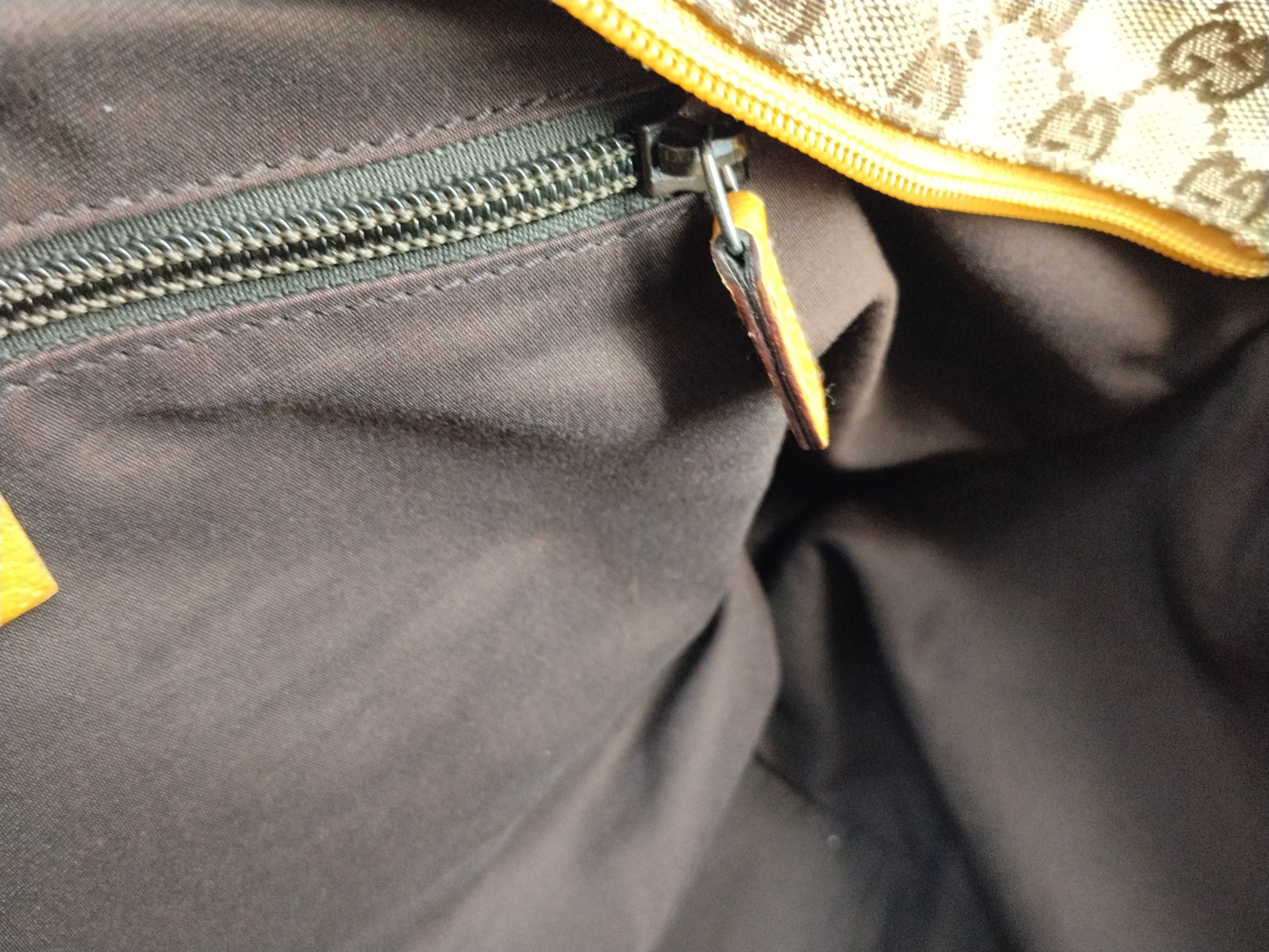 GG Canvas Tote Bag, Leather, Brown (131230) — view 13
