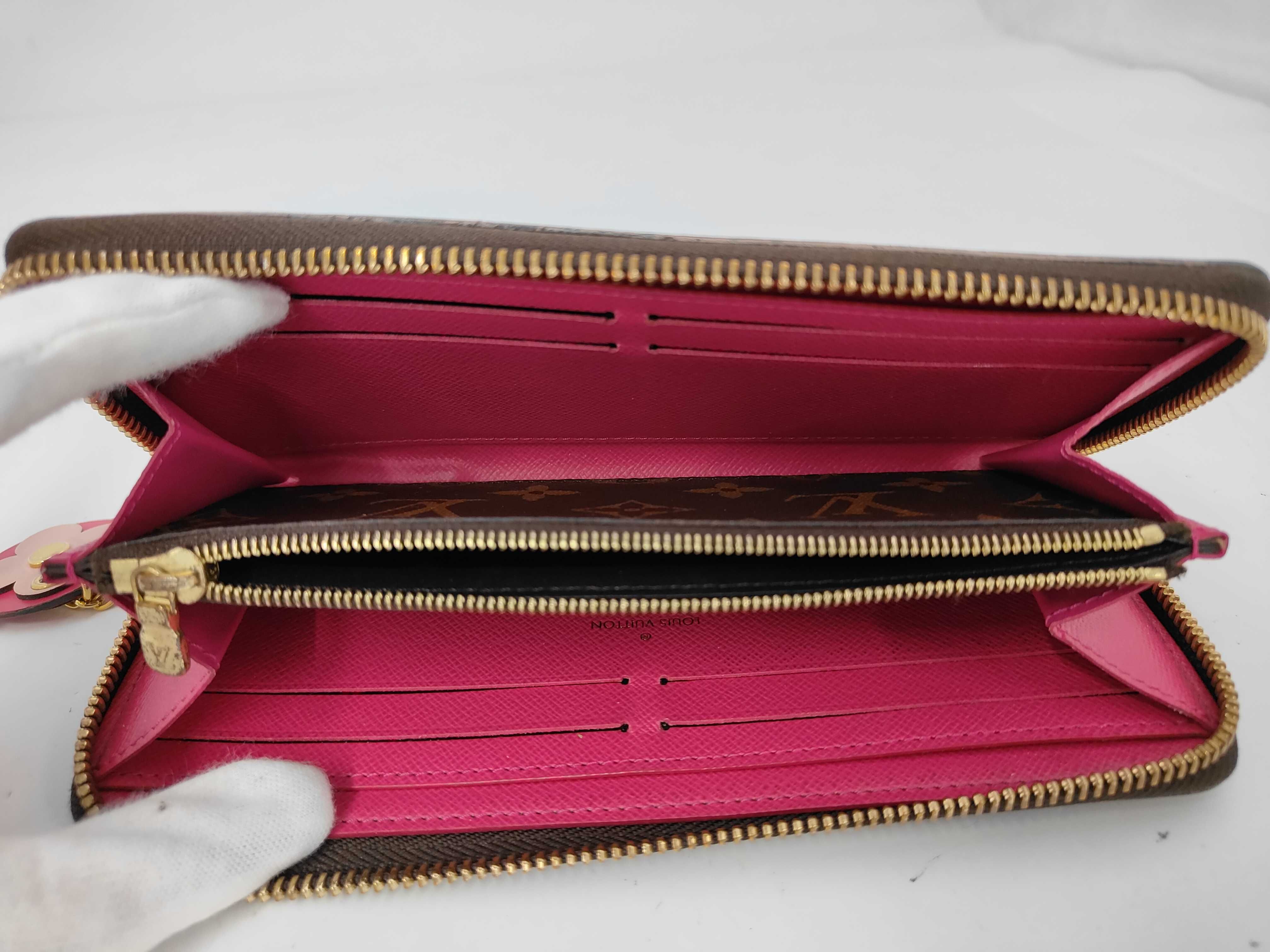 Monogram Portefeuille Clemence M64201 Hot Pink Round Zip Wallet — view 6