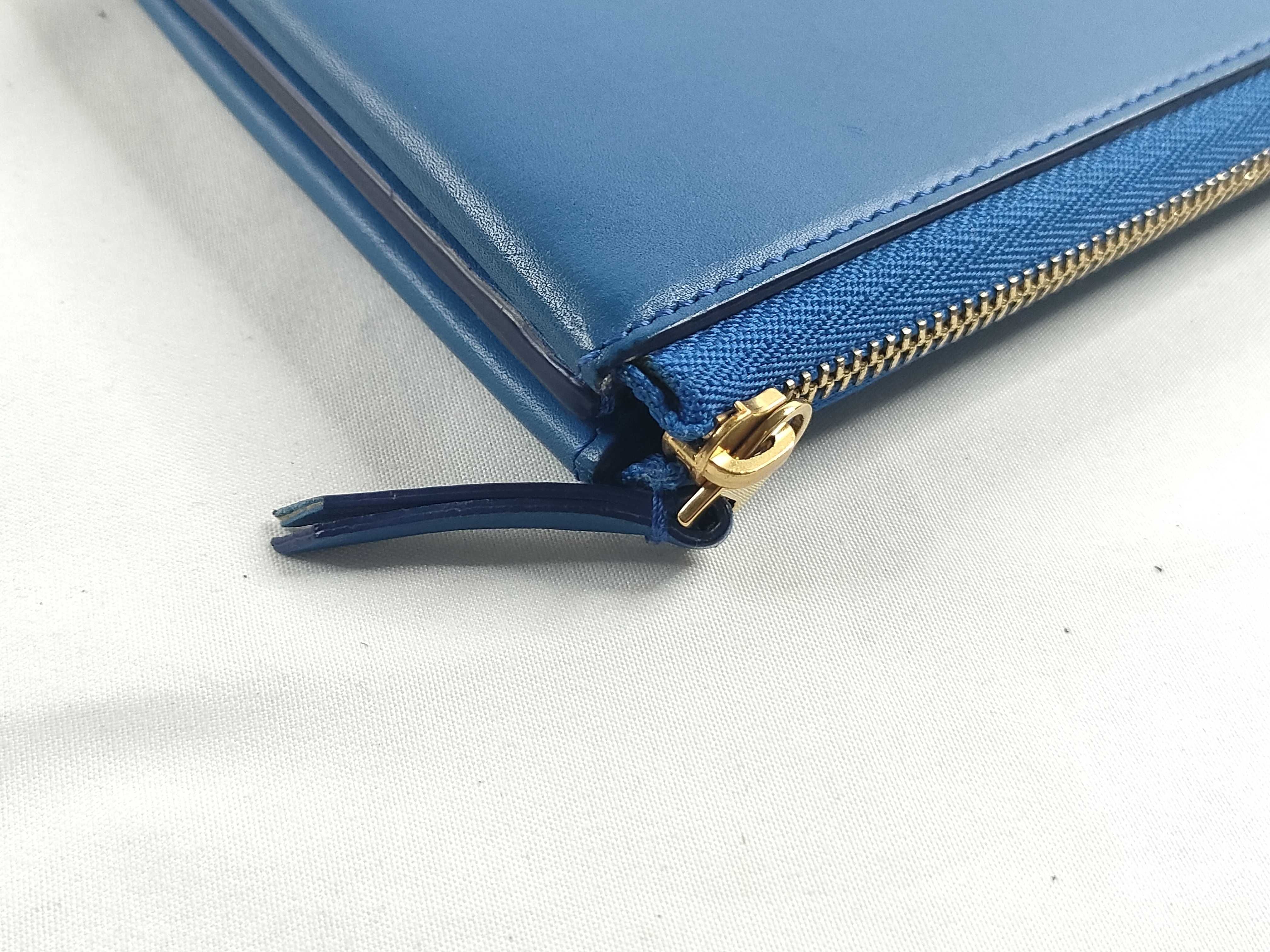 Leather Zippy Wallet Blue — view 4