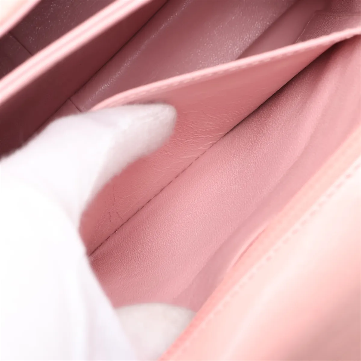 Matelassé Lambskin Chain Shoulder Bag, Tortoiseshell Pink with Pink Hardware, 5351618, Series 5 — view 8