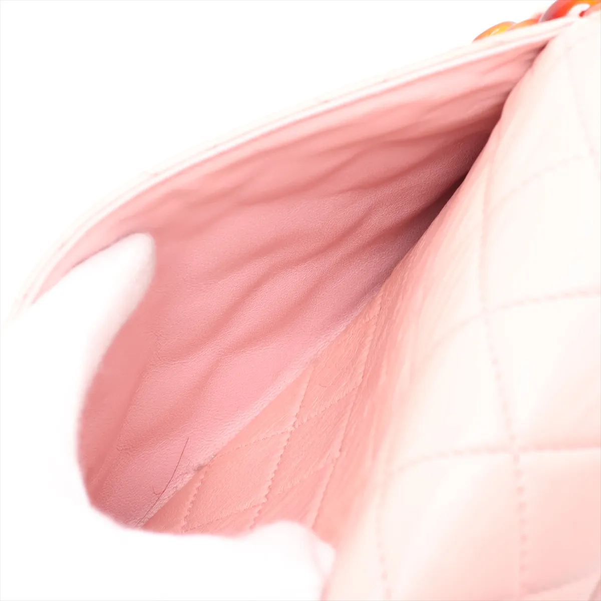 Matelassé Lambskin Chain Shoulder Bag, Tortoiseshell Pink with Pink Hardware, 5351618, Series 5 — view 10