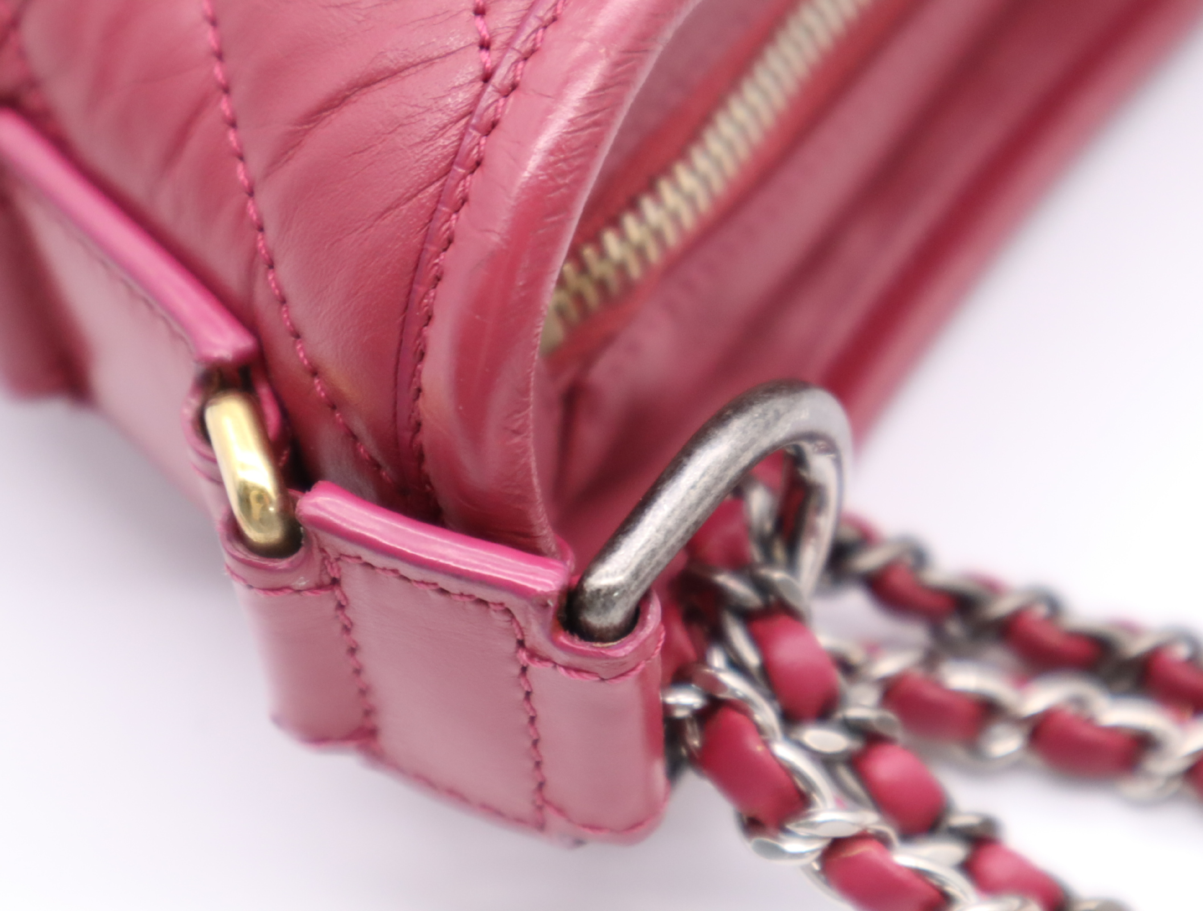 Calfskin Gabrielle de Chanel Small Hobo V-stitch Chain Shoulder Bag, Wine Red, with Seal, 26147475 Shoulder Bag — view 8