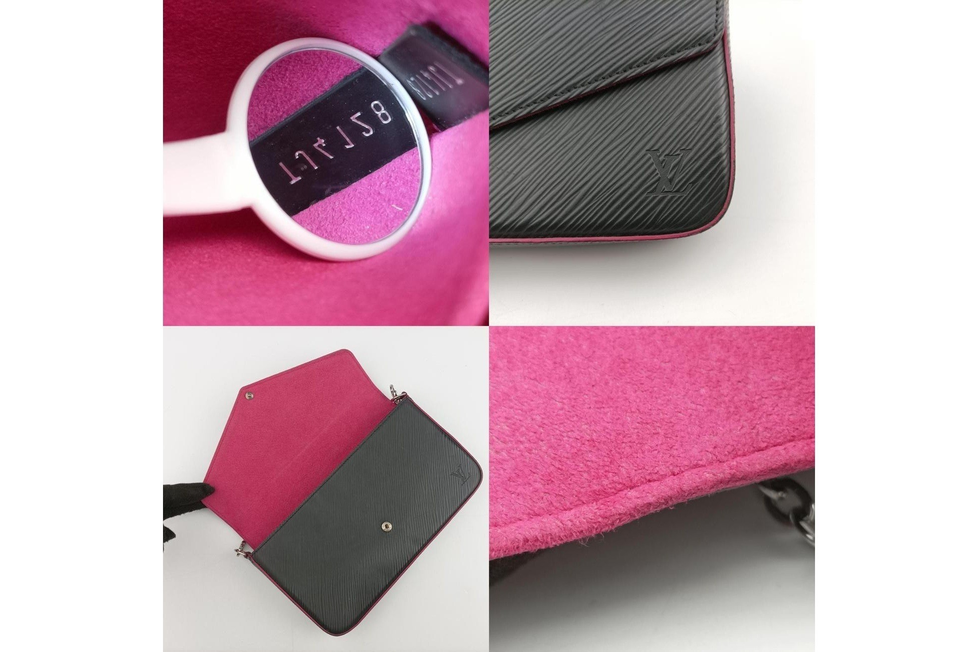 Pochette Felice Epi Noir x Pink — view 8