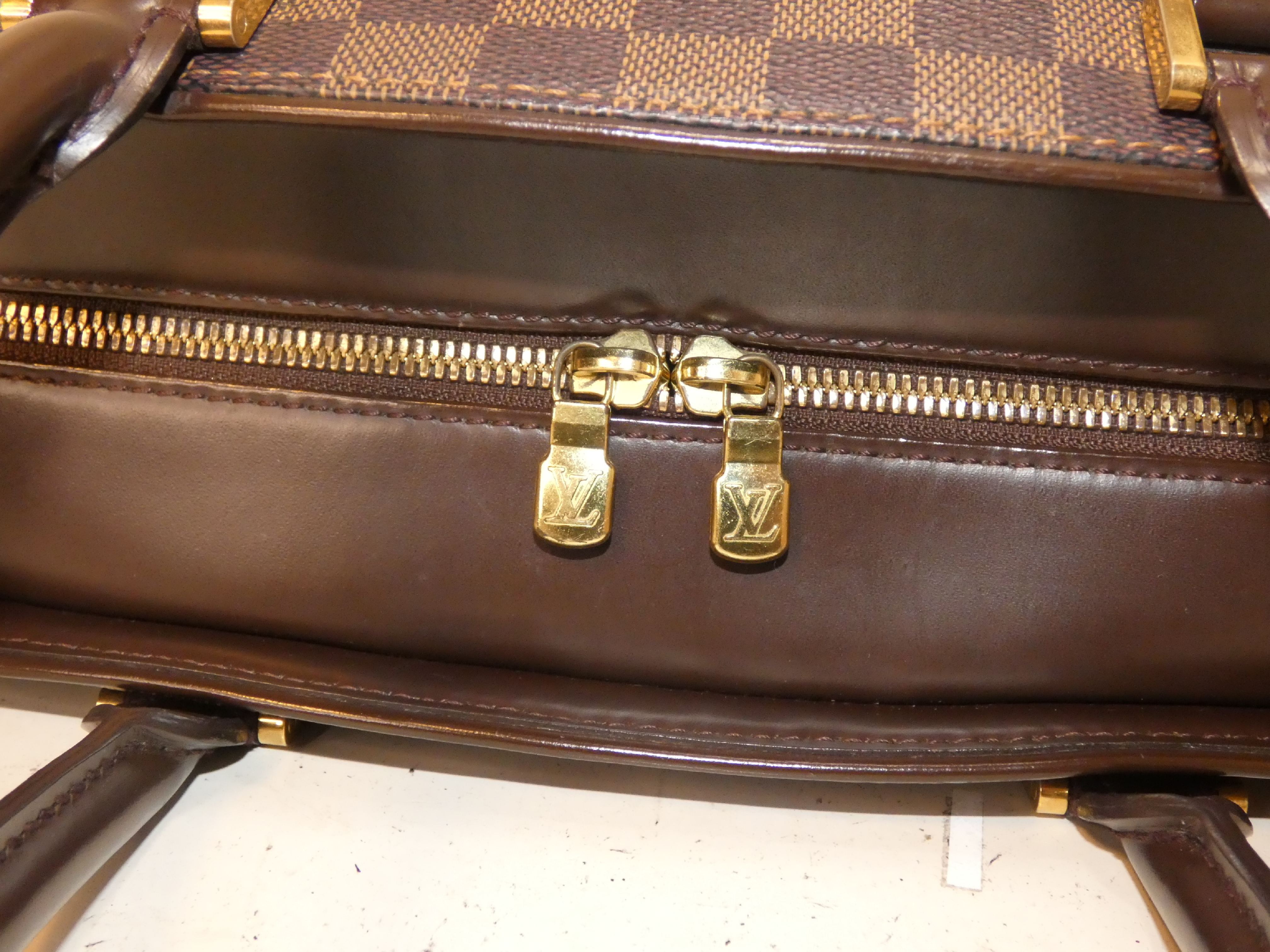 Saria Horizontal Damier Boston Handbag — view 5