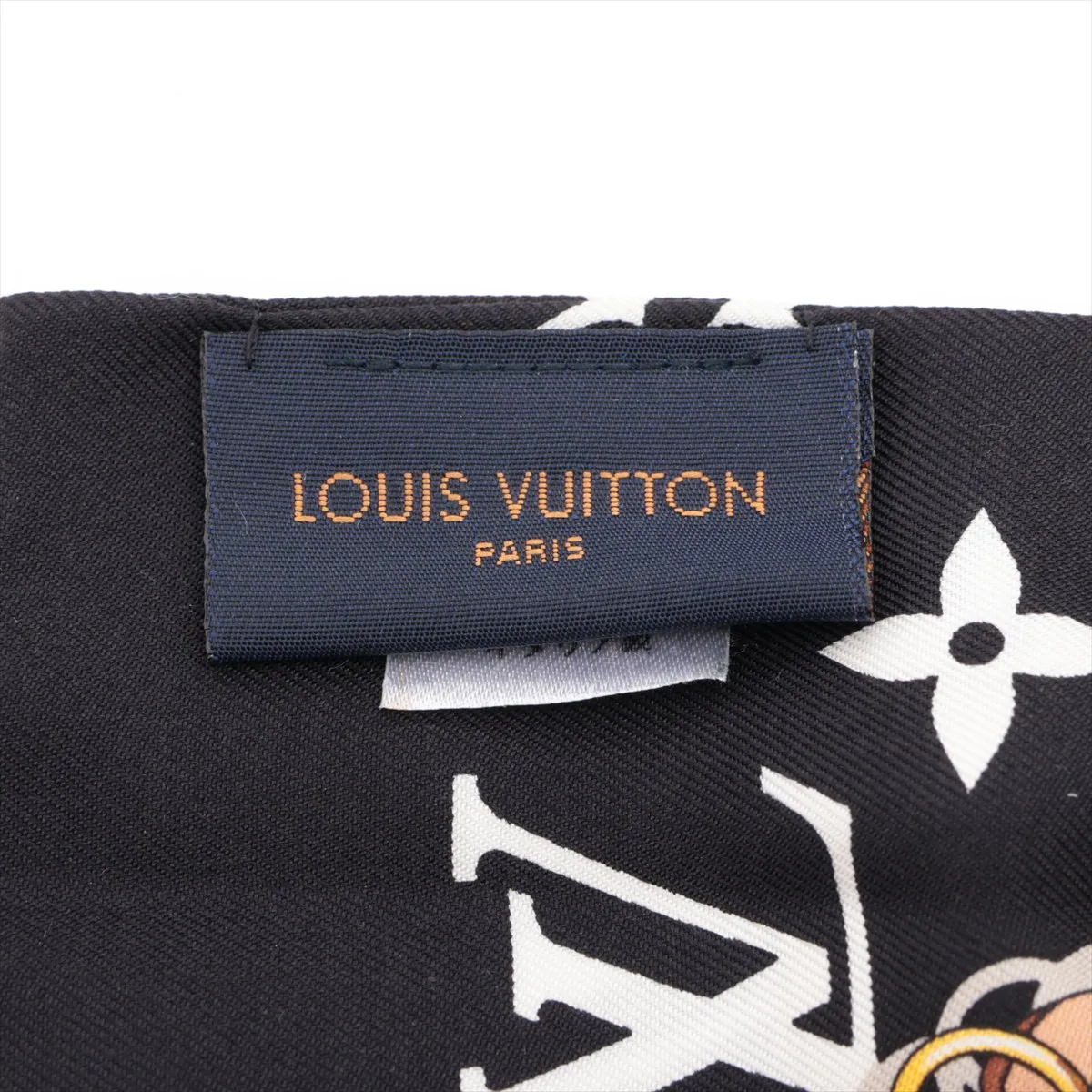 M78656 Bandeau Monogram Confidential MR0199 Scarf, Silk, Black x White. Shows signs of wear, — view 3