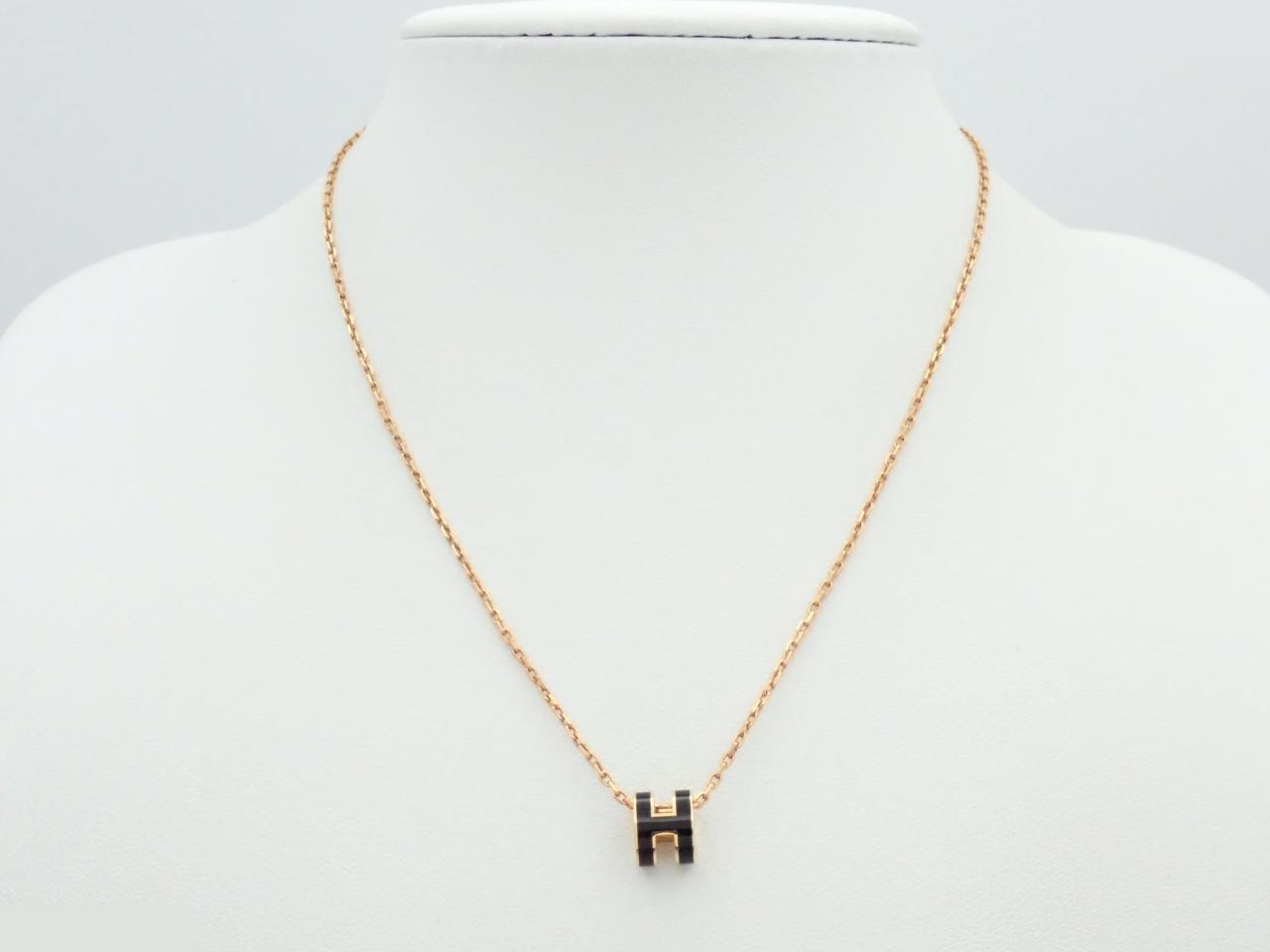 Mini Pop H Necklace, Black/Rose Gold, Chain approx. 40cm — view 3