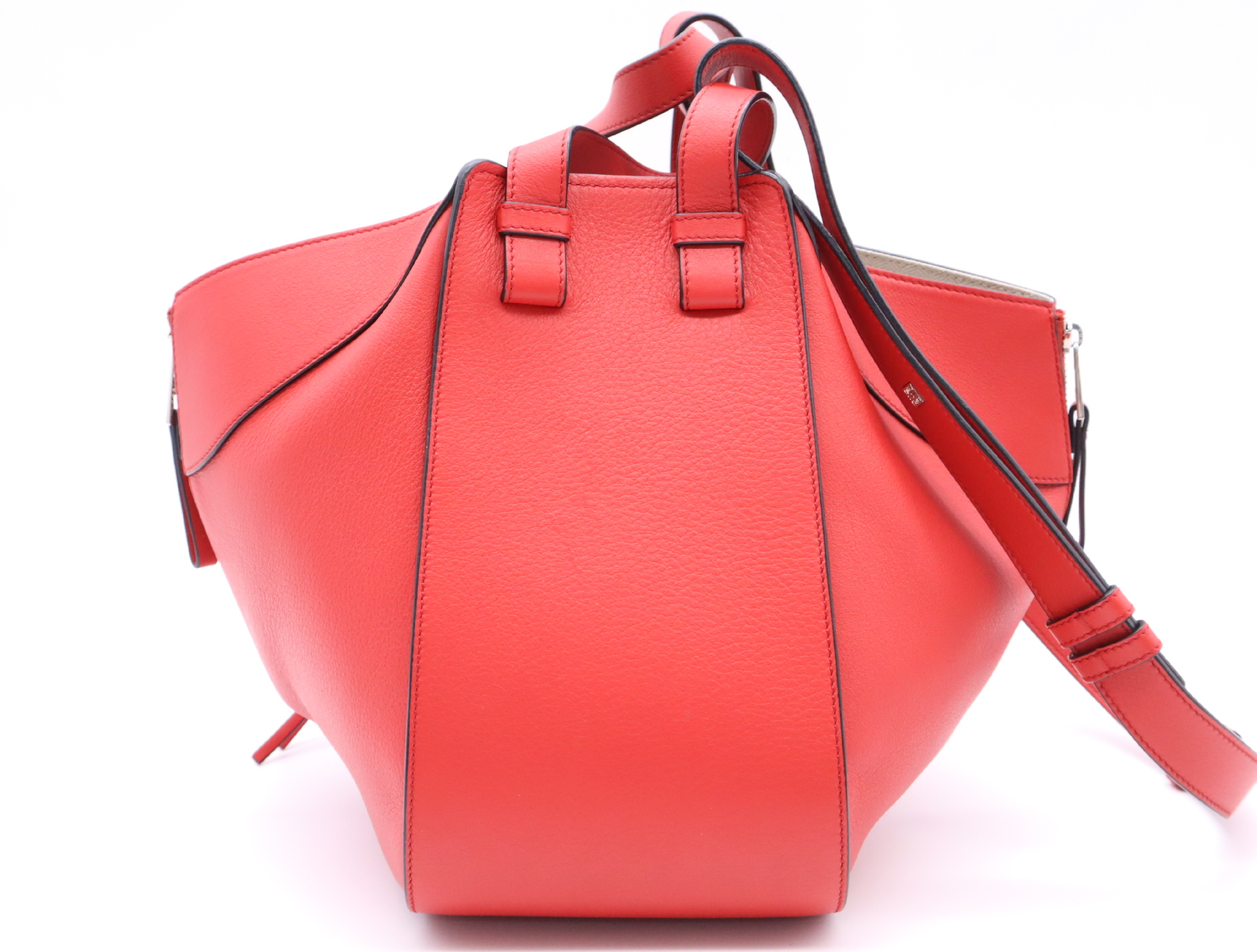Leather Hammock Bag Small Red Shoulder Bag — view 2