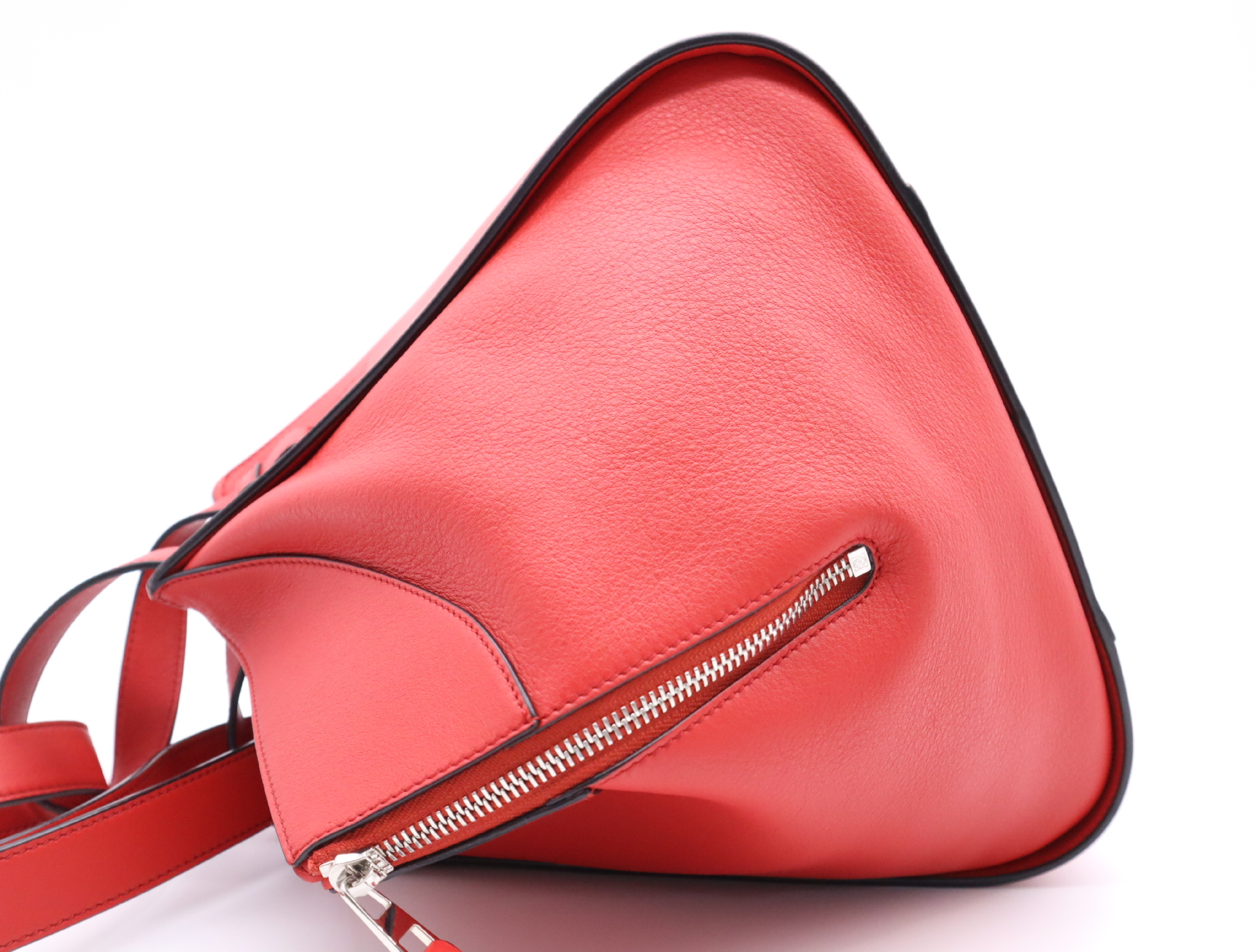 Leather Hammock Bag Small Red Shoulder Bag — view 3